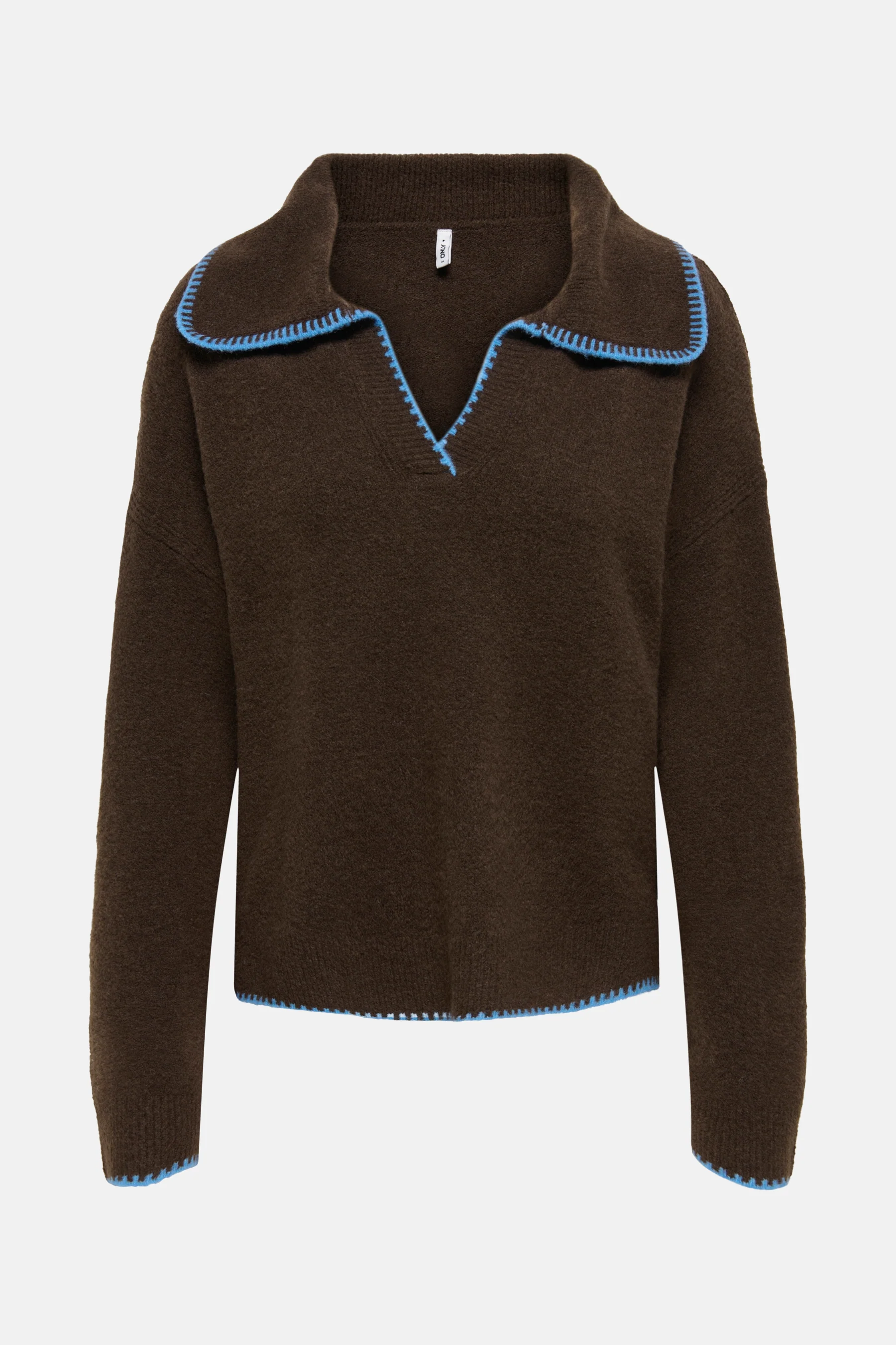 Pull met V-hals - bruin