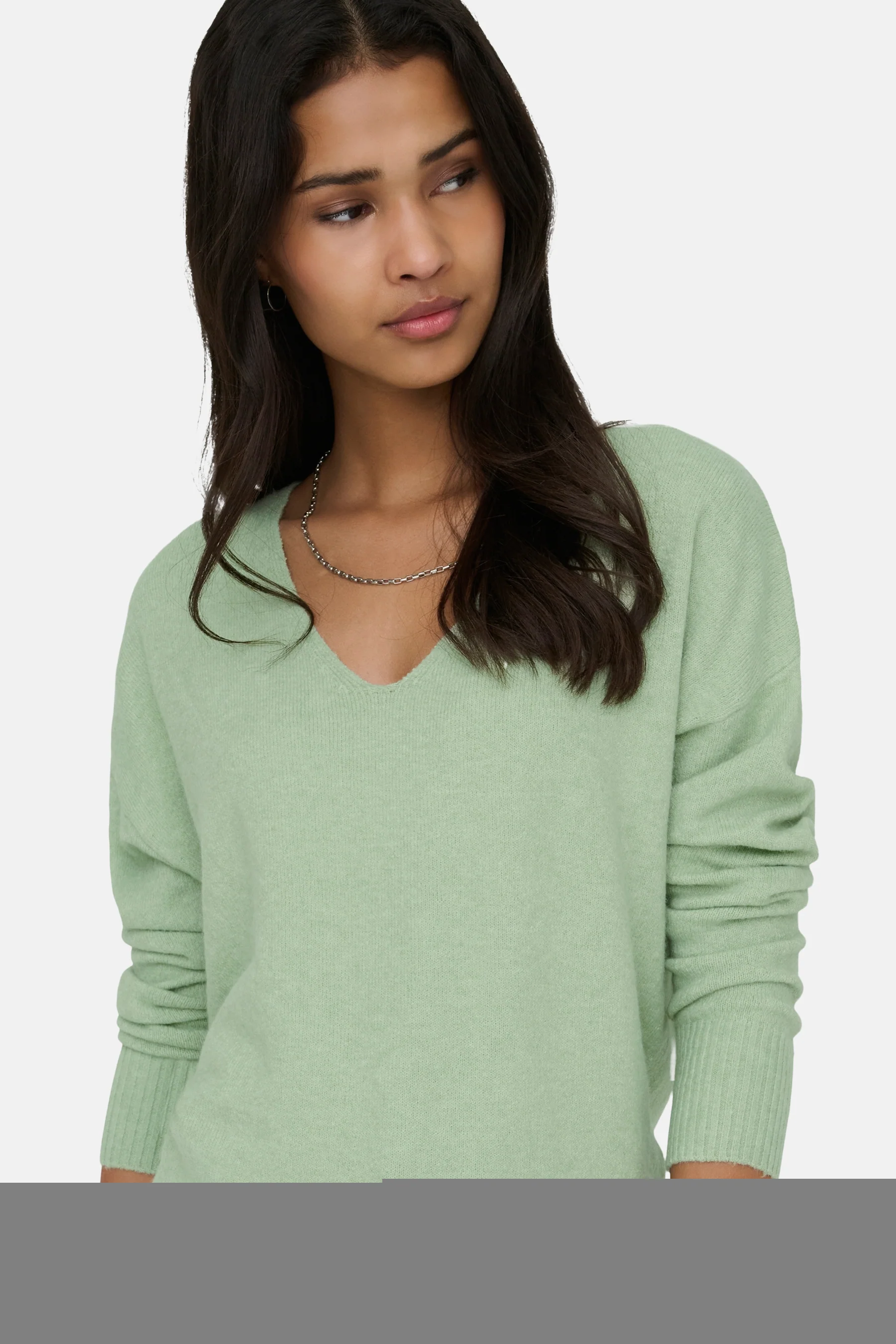 Pull met V-hals - groen - Image 6