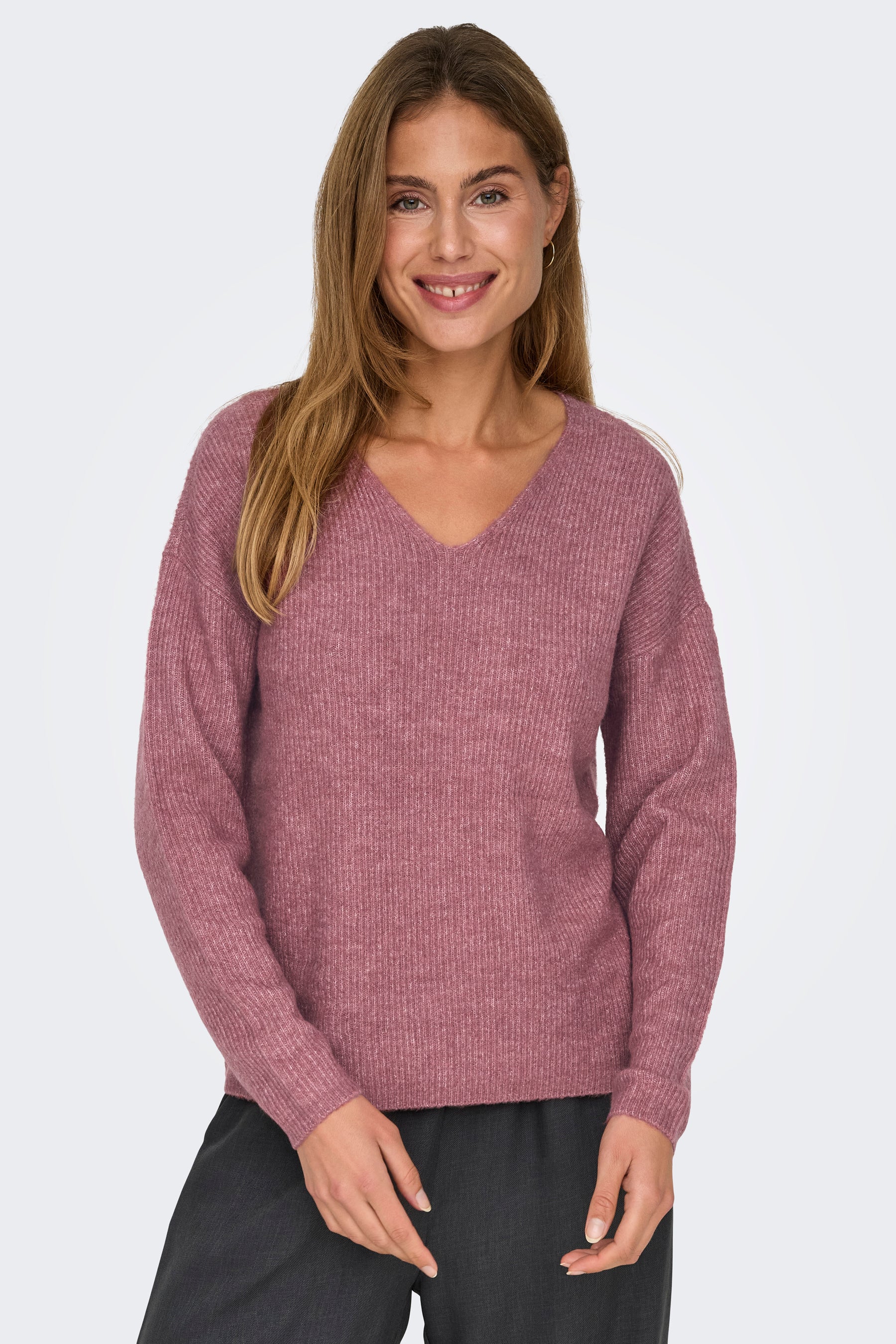 Pull met V-hals - roze - Image 4