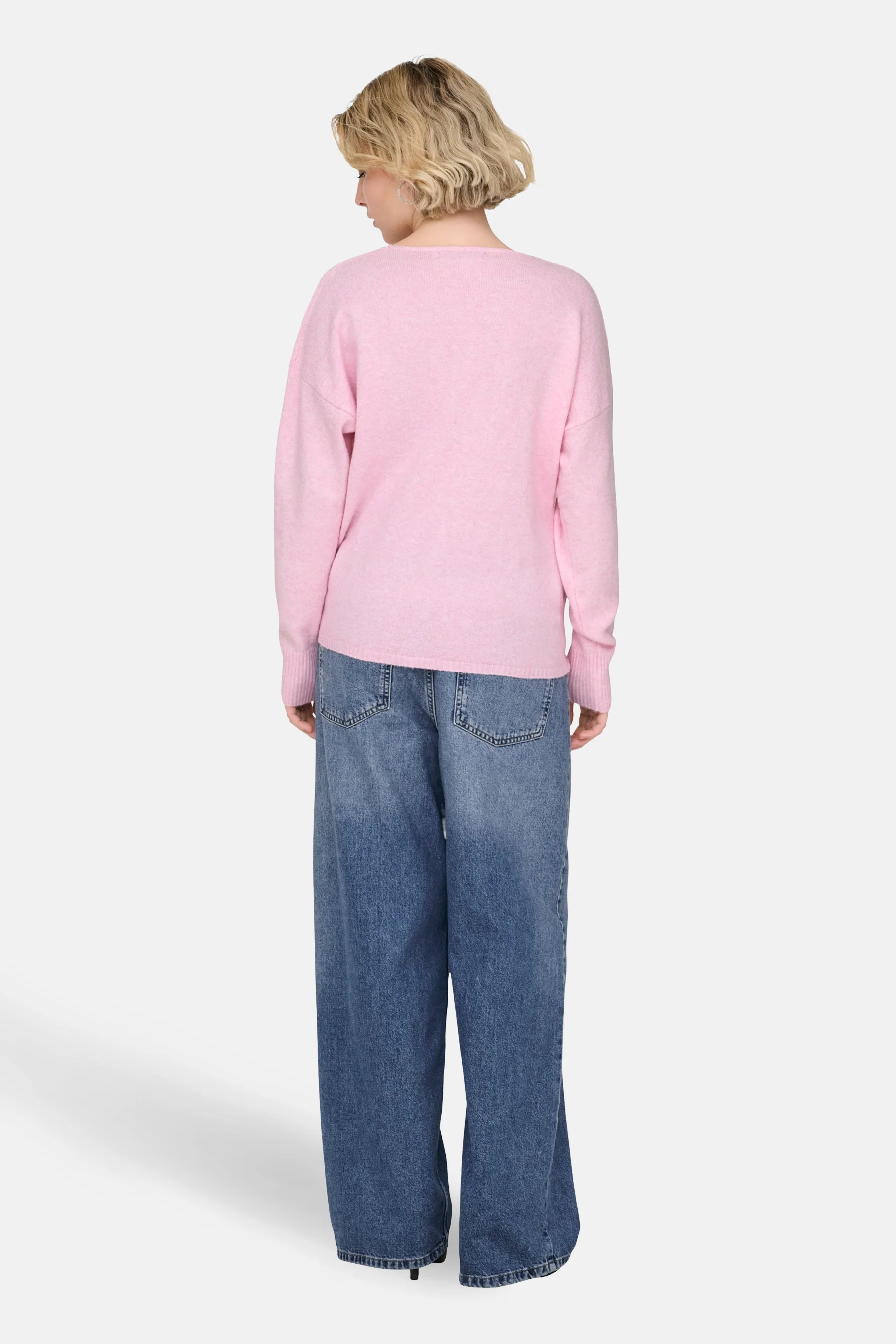 Pull met V-hals - roze - Image 3