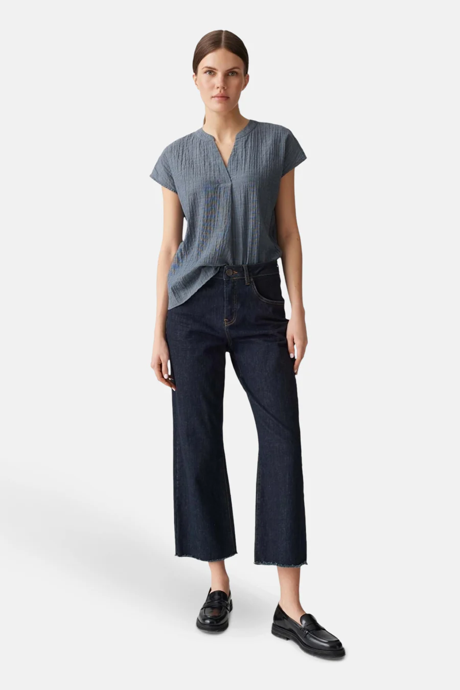 Blouse met korte mouwen - blauw - Image 2