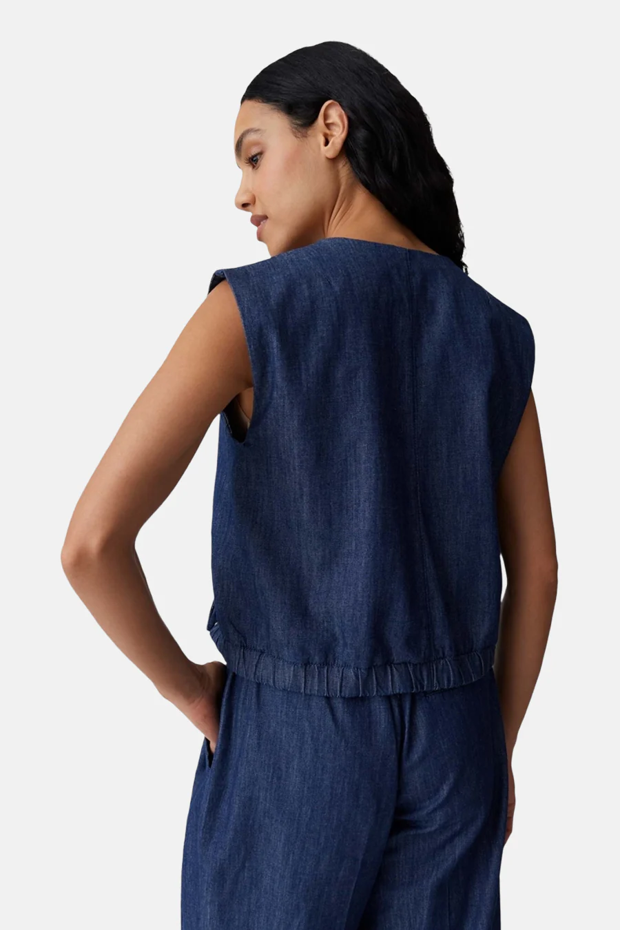 Blouse - Dark blue denim - Image 3