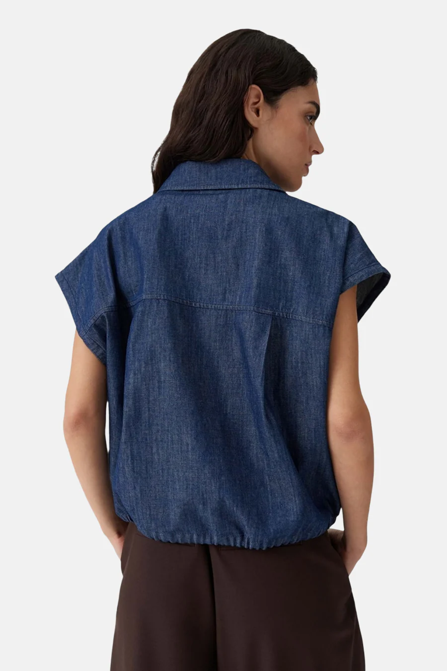 Hemd (zonder mouwen) dark blue denim - OPUS - Image 3