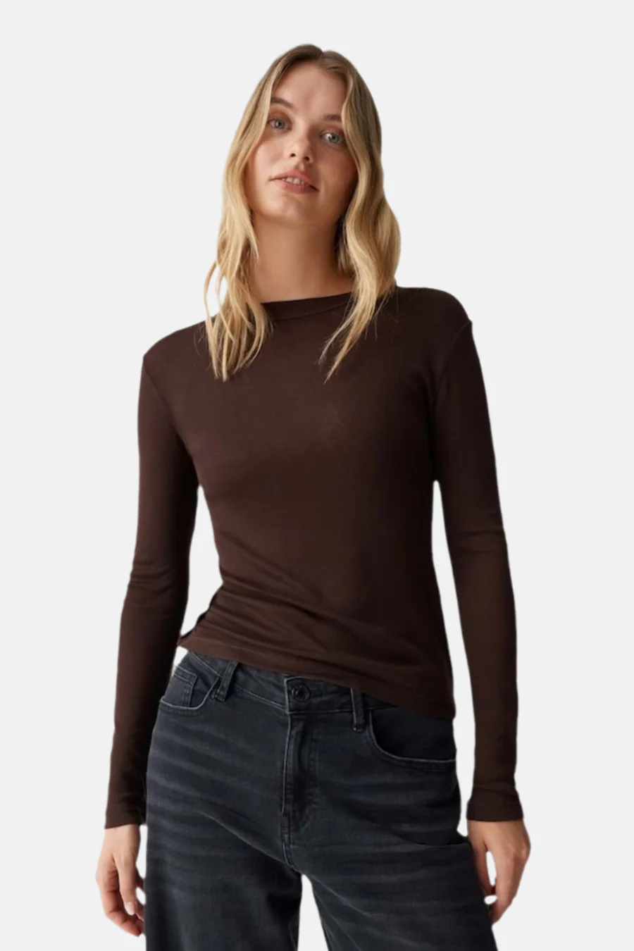 T-shirt met lange mouwen - bruin - Image 2