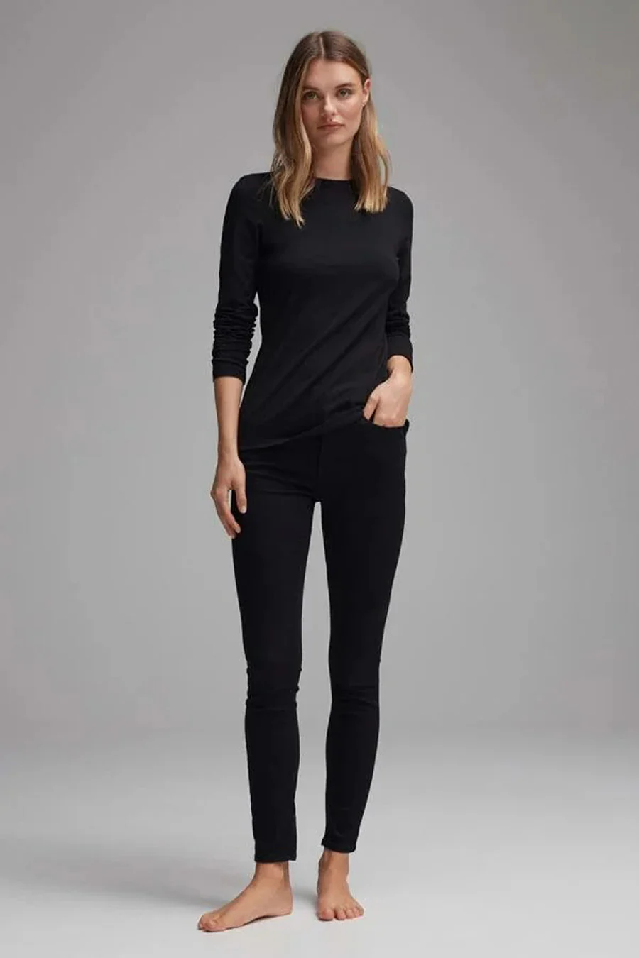 T-shirt (lange mouwen) zwart - OPUS - Image 2