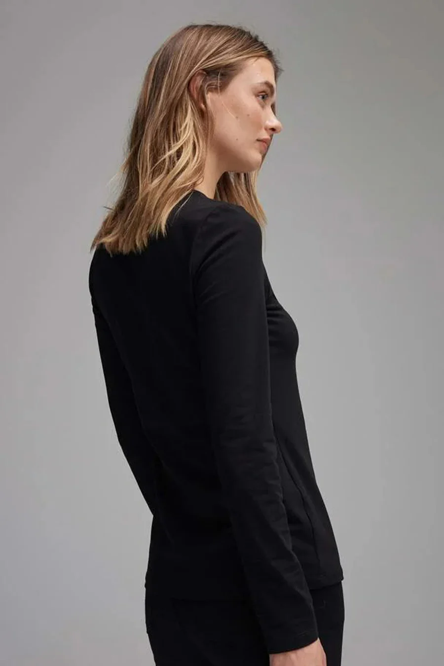 T-shirt (lange mouwen) zwart - OPUS - Image 3