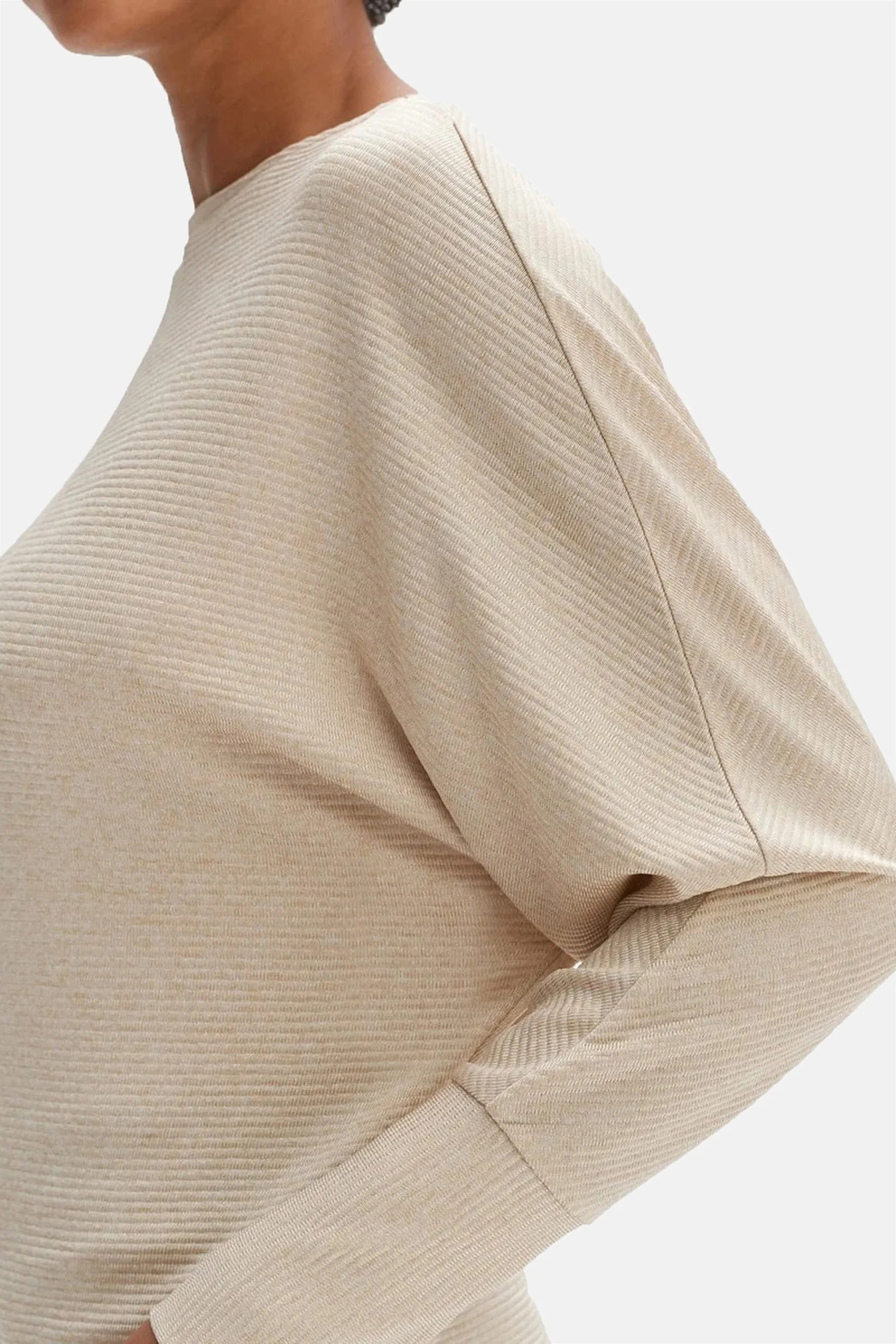 Pull met ronde hals - Beige - Image 3