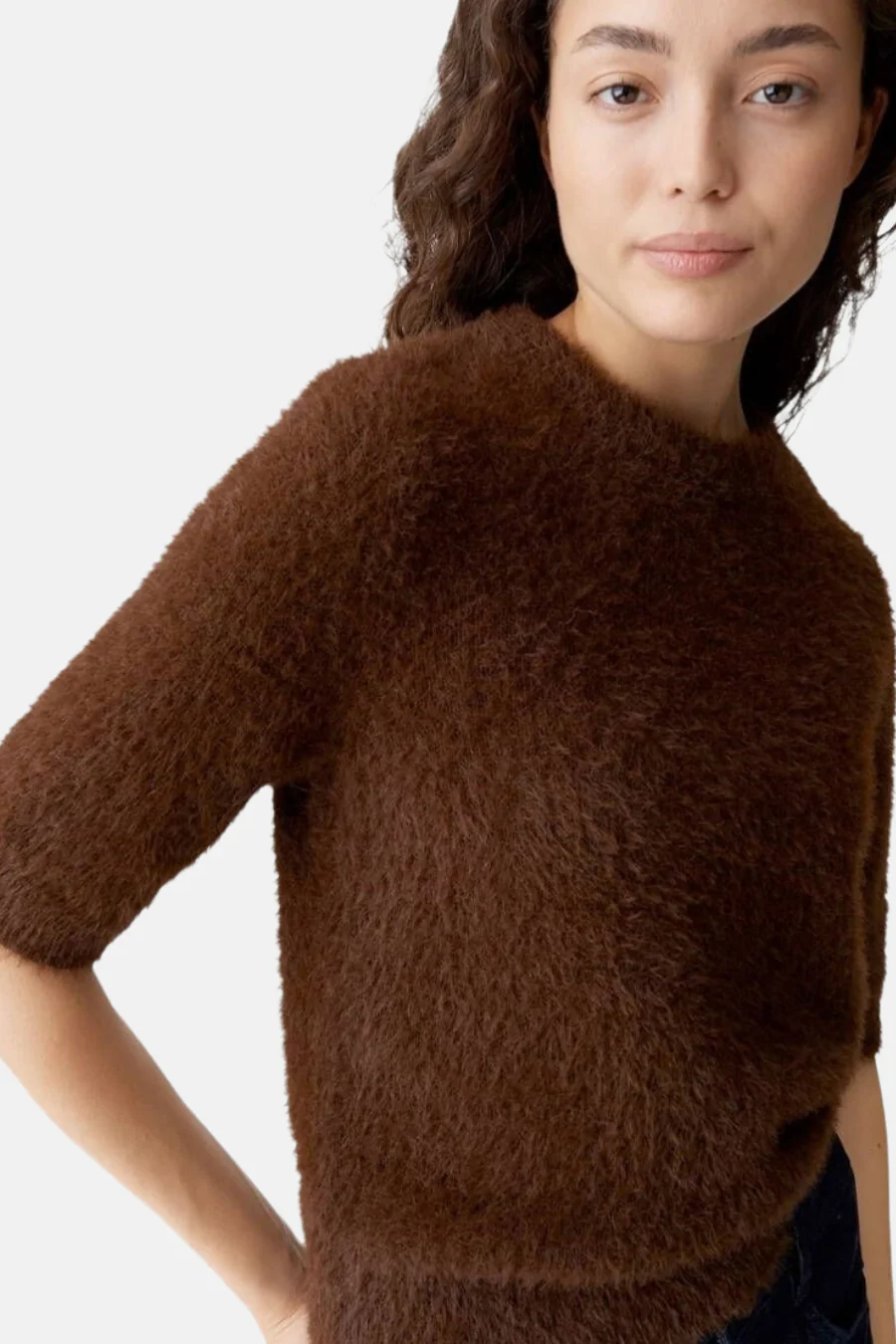 Pull met ronde hals - bruin - Image 3
