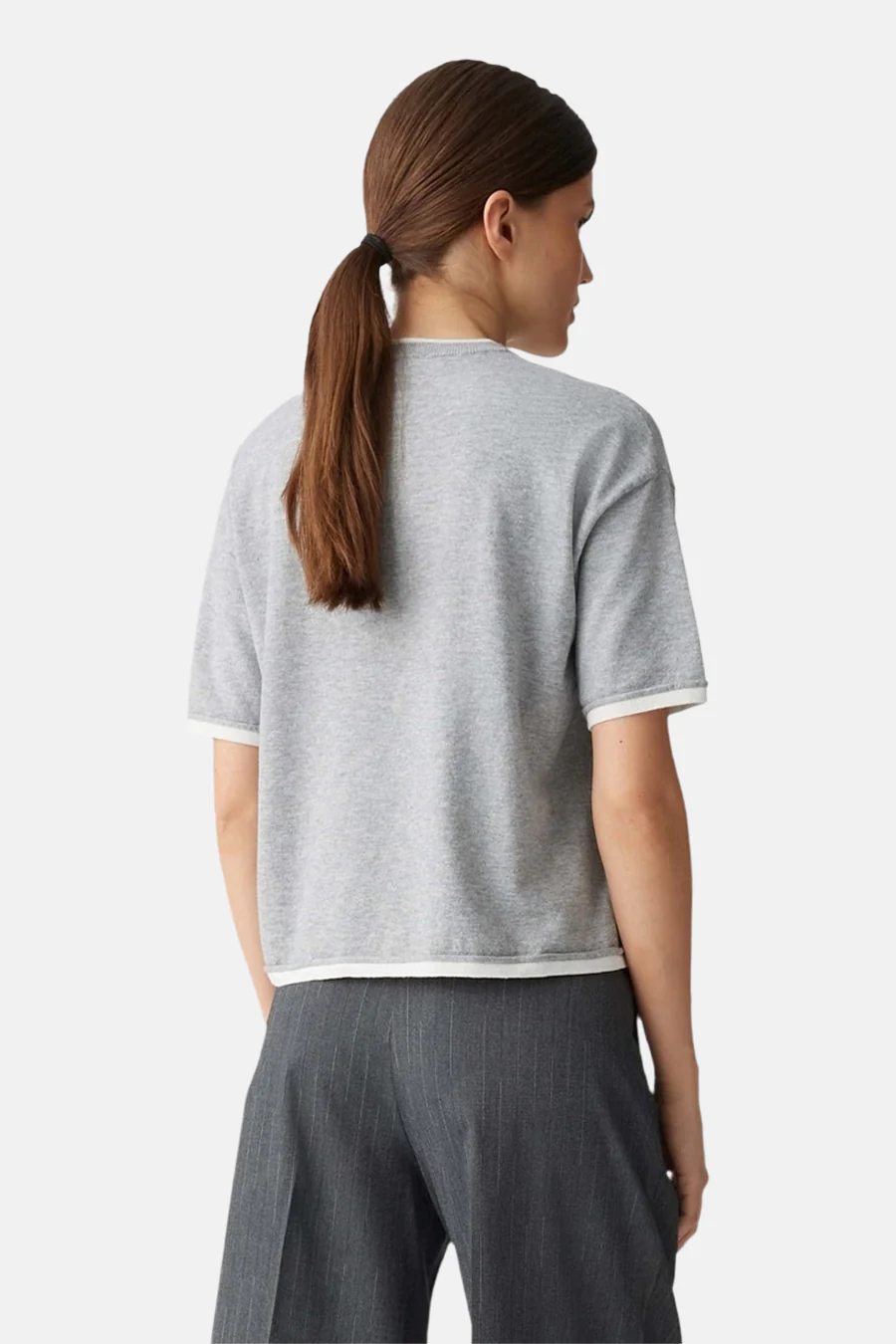 Pull met ronde hals - grijs - Image 2