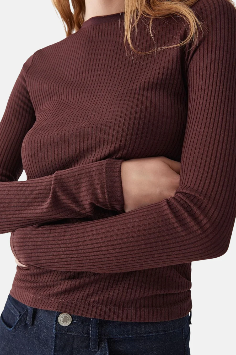 Pull met ronde hals - Bruin - Image 3