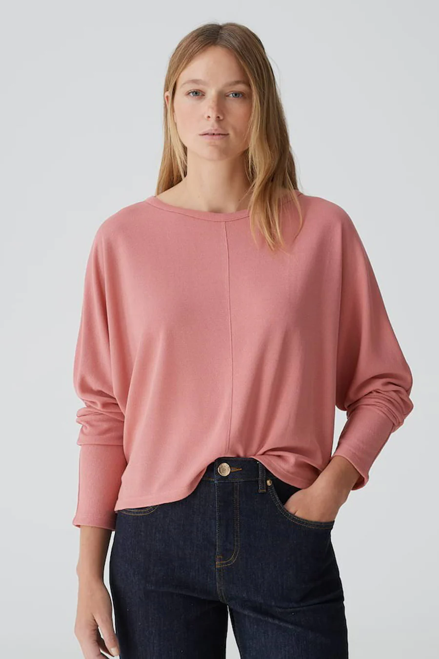 Pull met ronde hals - roze