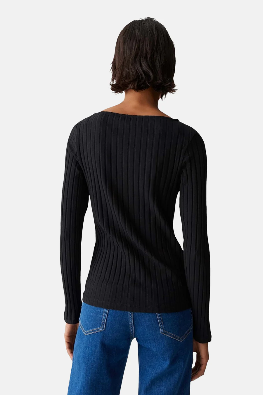 Pull met ronde hals - zwart - Image 3