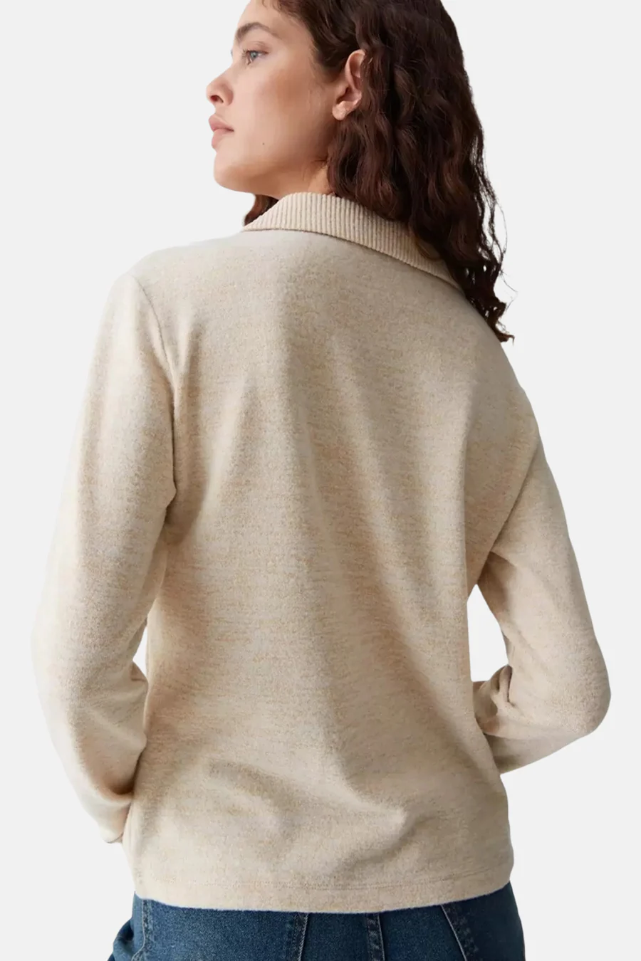 Pull met V-hals - ecru - Image 2
