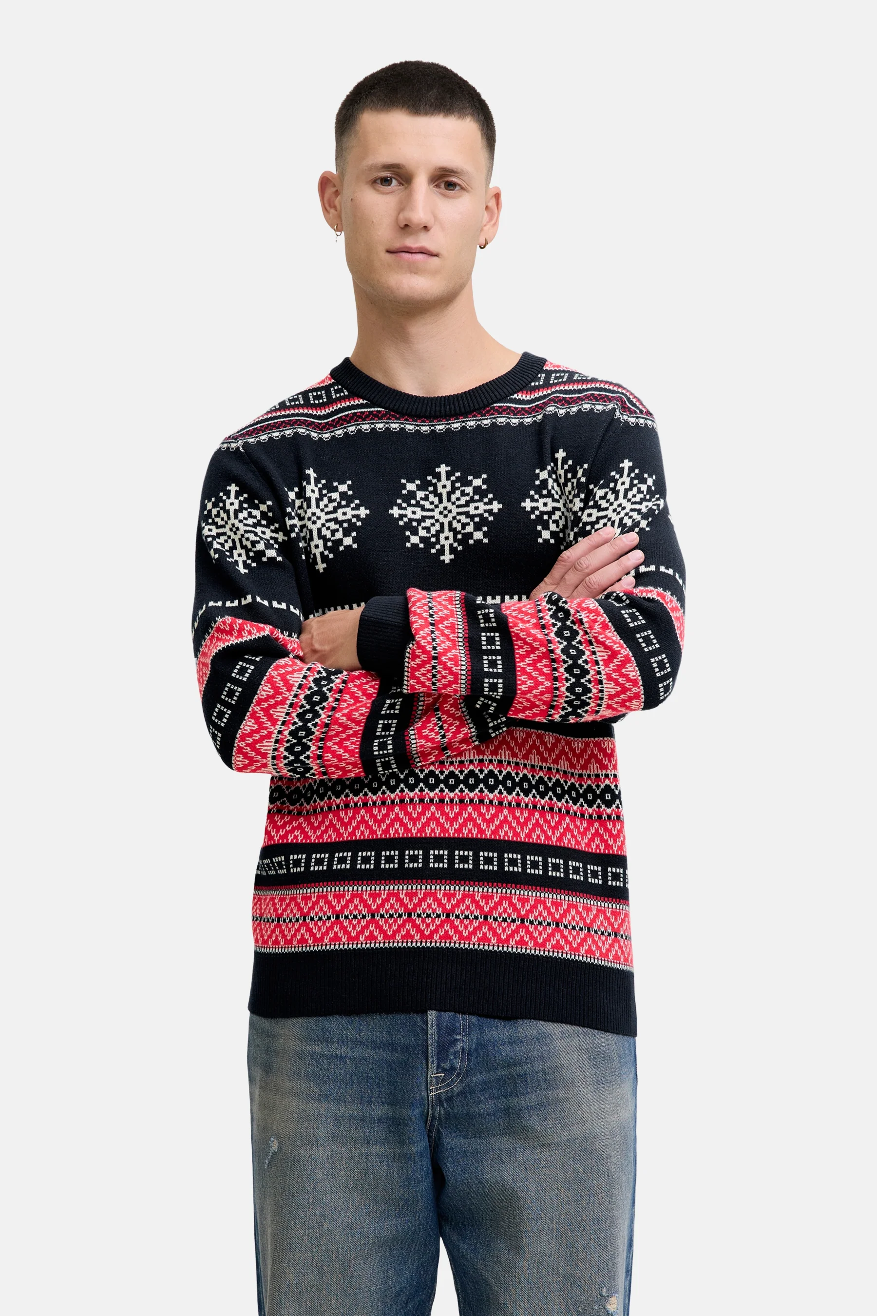 Pull met ronde hals - blauw