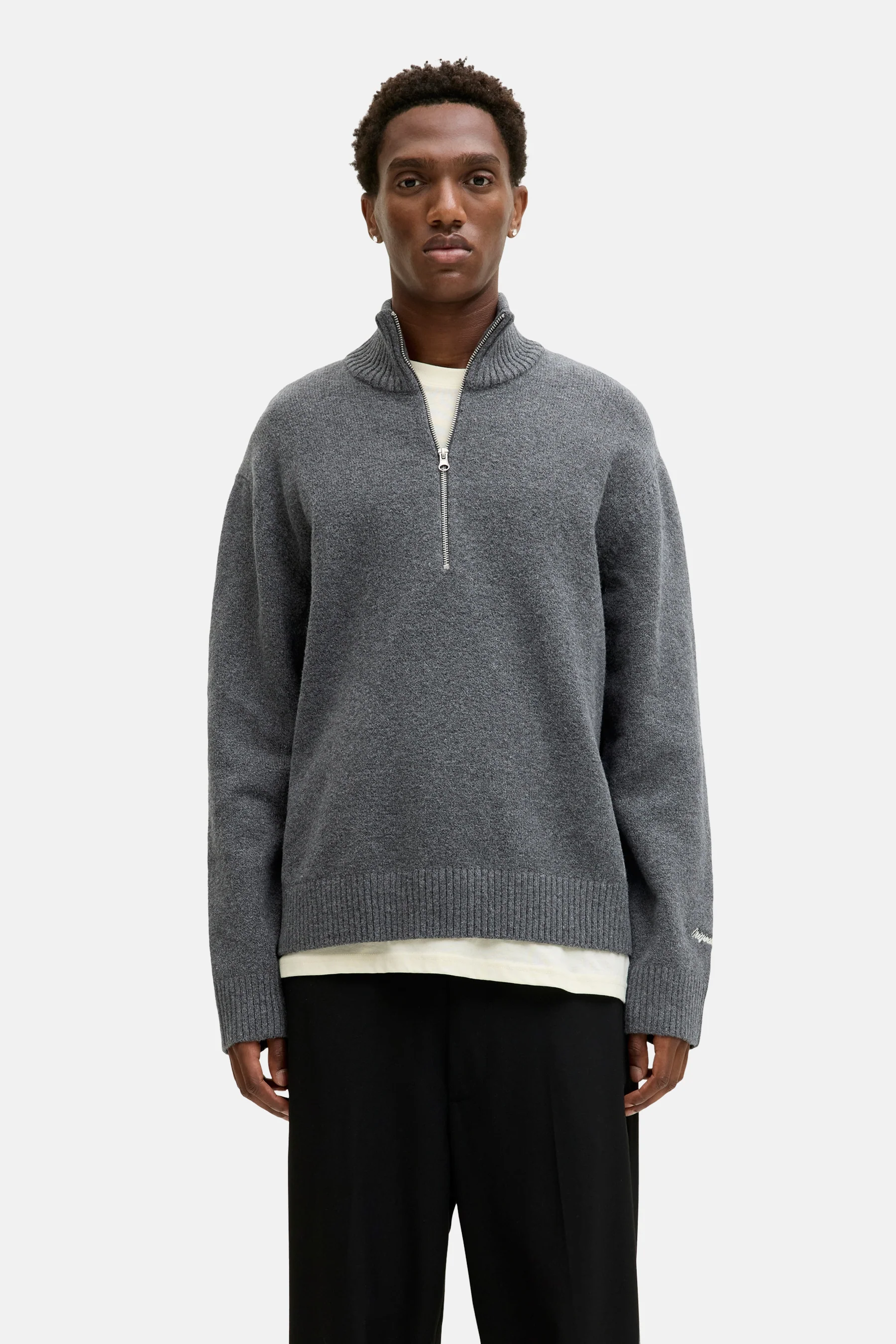 Pull met ronde hals - grijs - Image 2