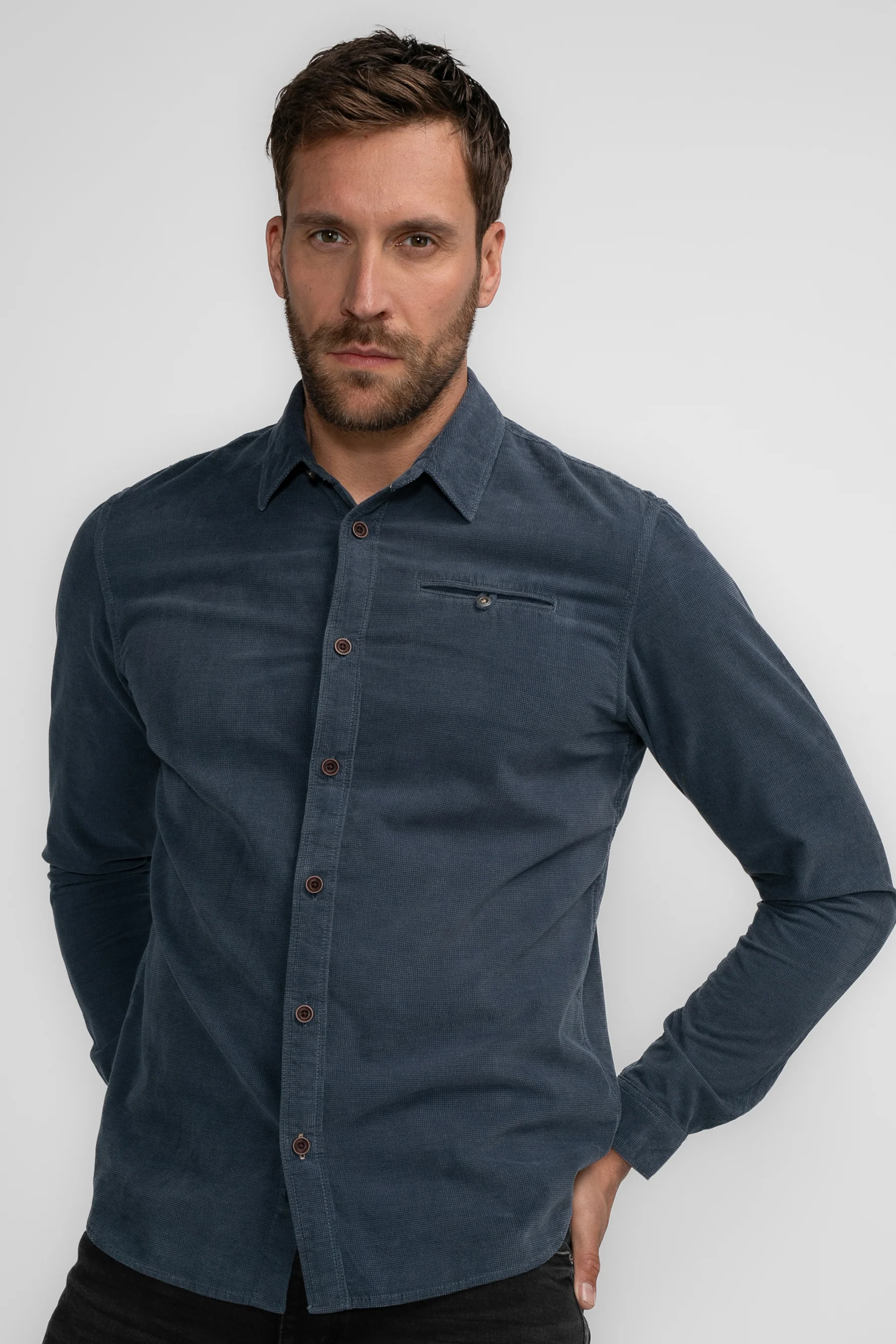 Hemd met lange mouwen - blauw