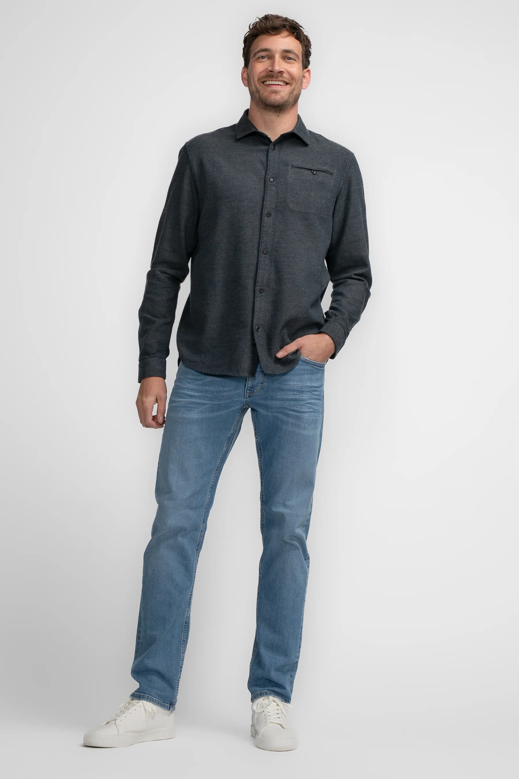 Hemd met lange mouwen - blauw