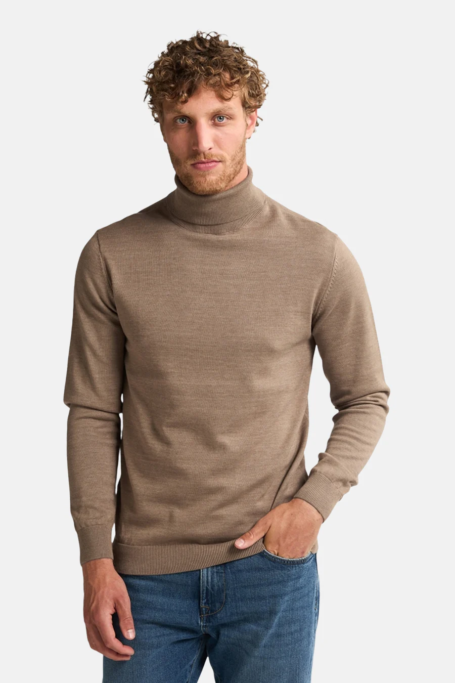 Trui met rolkraag beige - Petrol Industries®