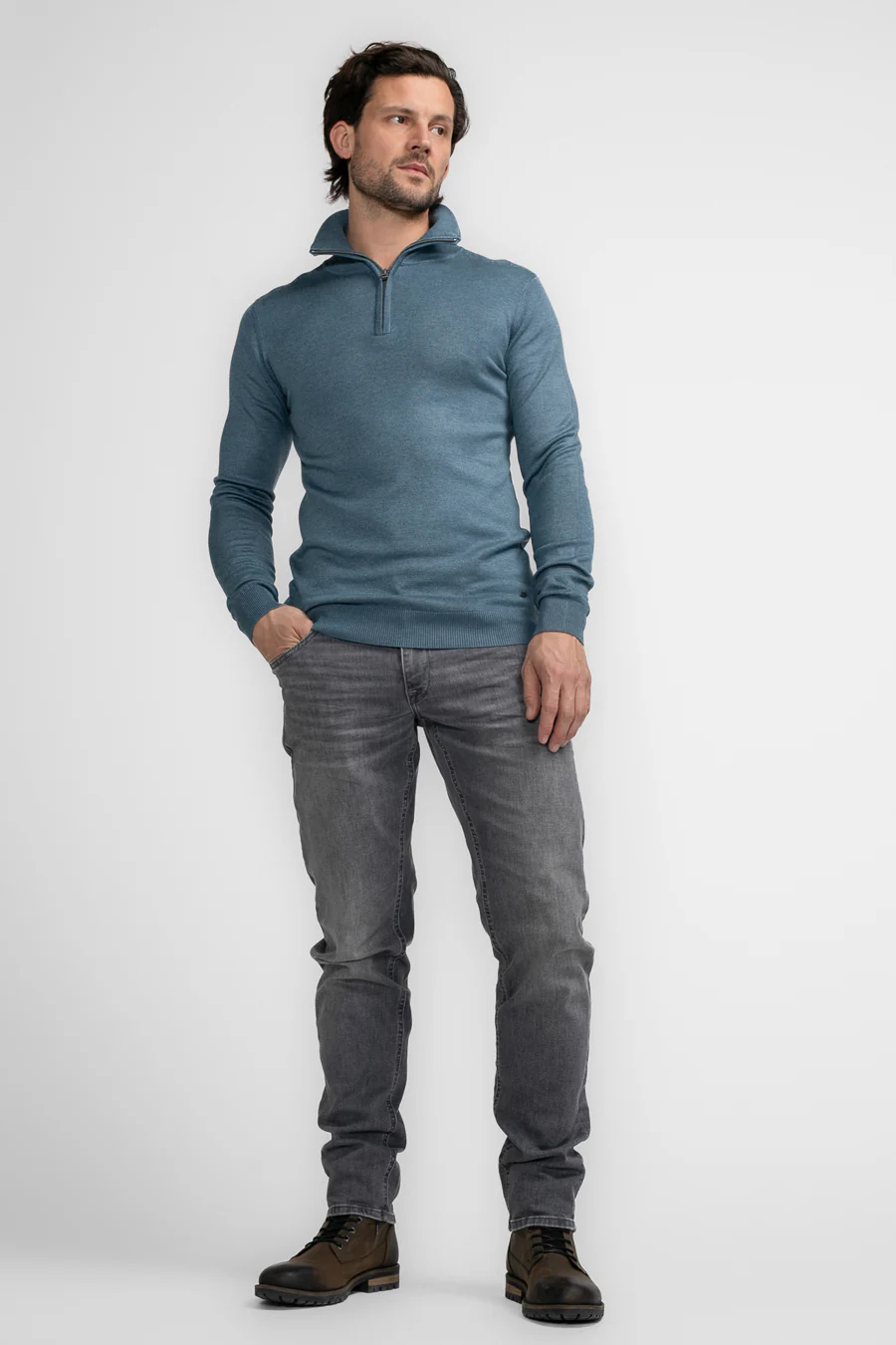 Pull met rolkraag - blauw - Image 2