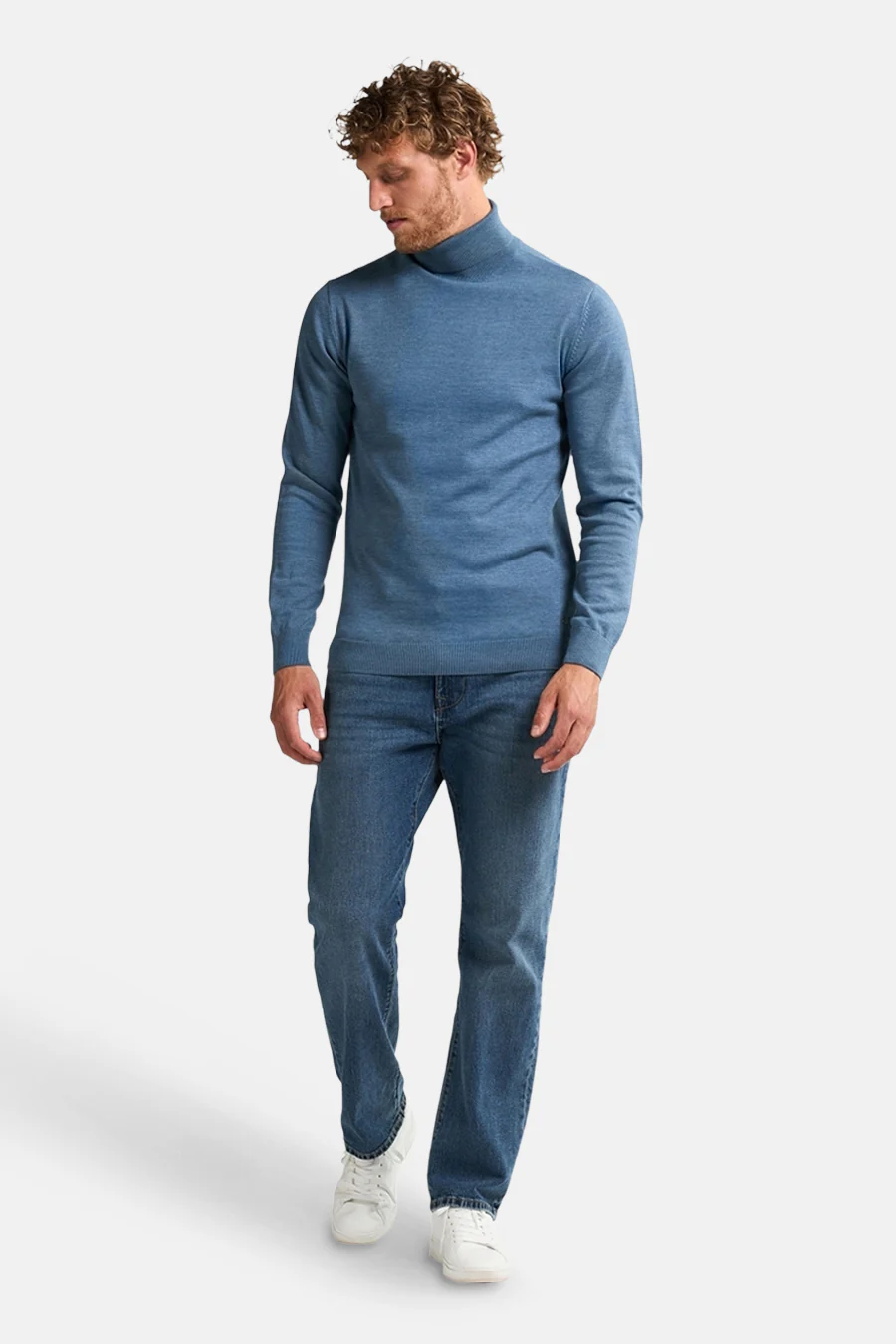 Pull met rolkraag - blauw - Image 2