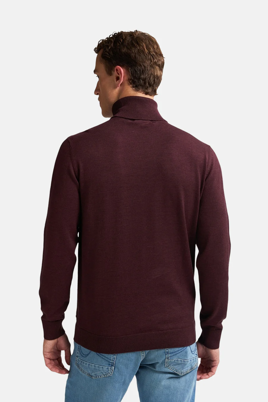 Pull met rolkraag - bordeaux - Image 6