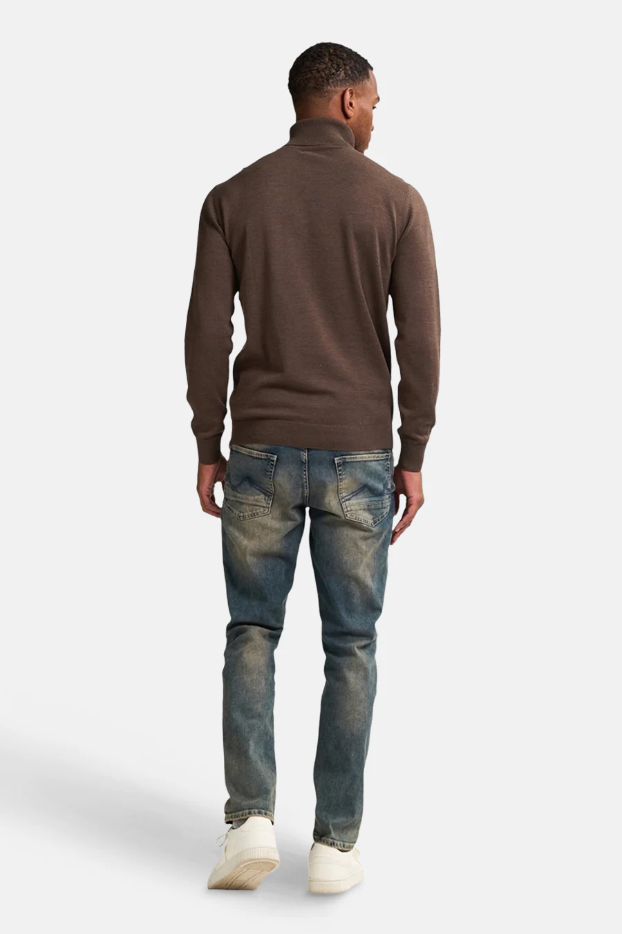 Pull met rolkraag - bruin - Image 3