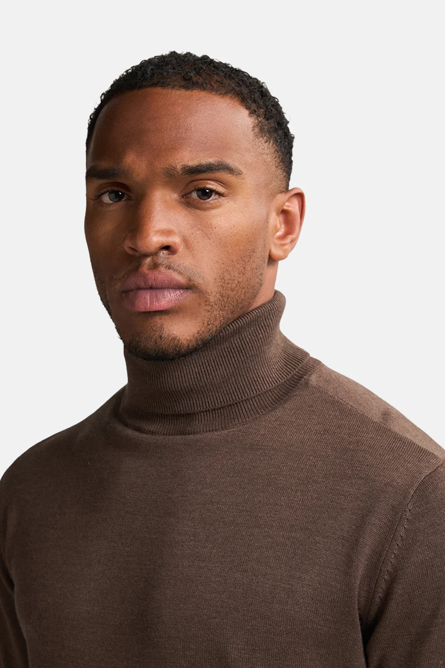 Pull met rolkraag - bruin - Image 6