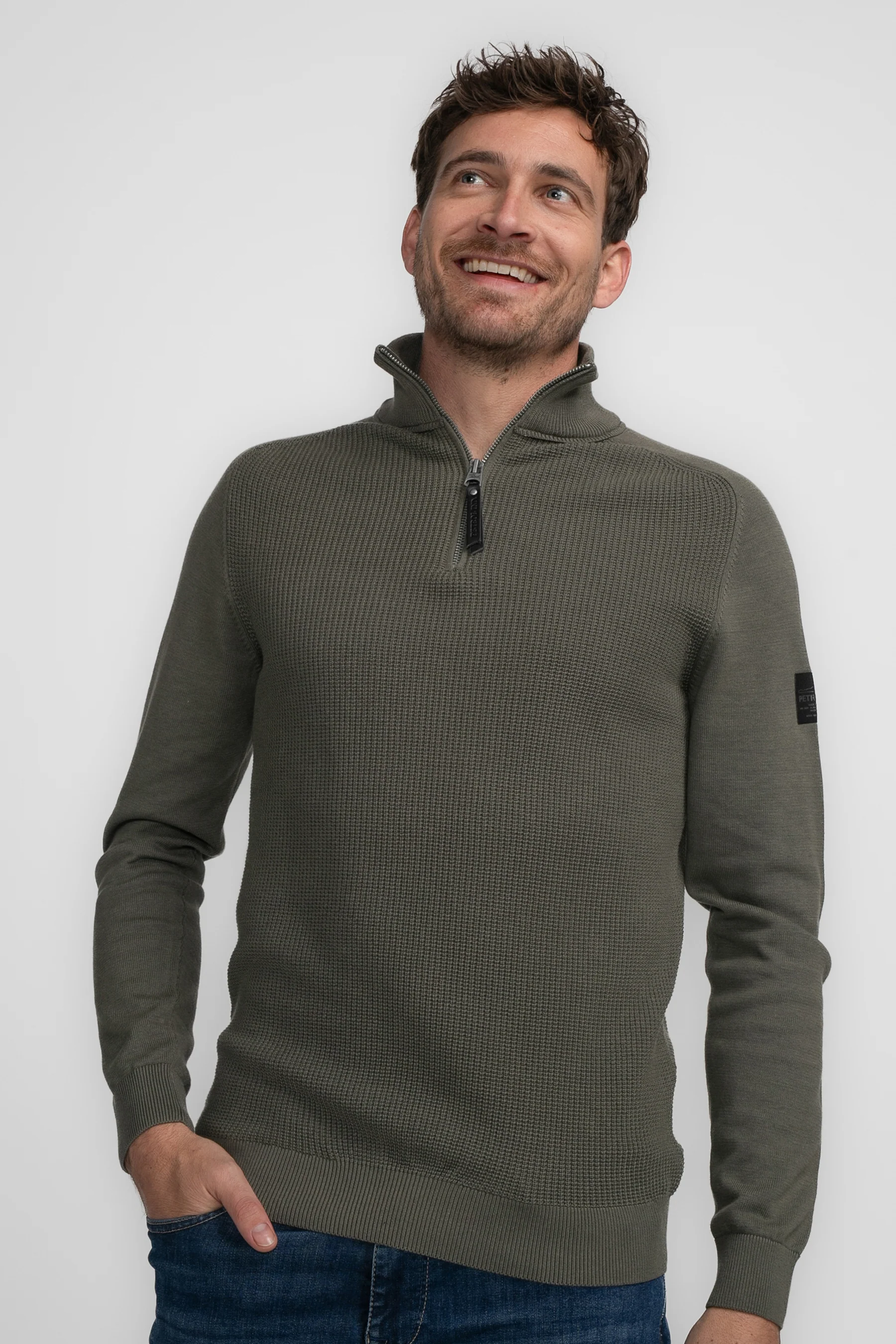 Pull met rolkraag - khaki