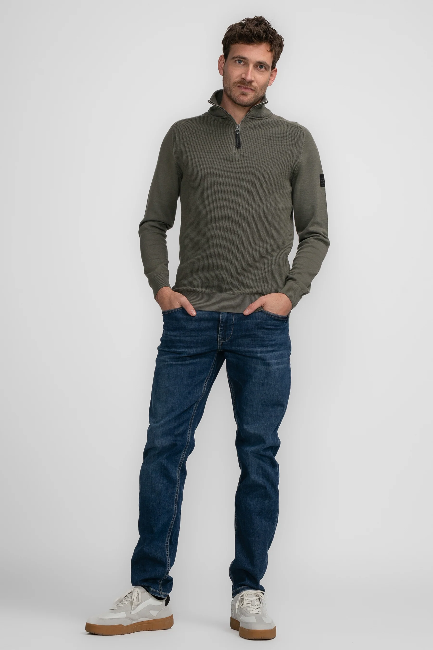 Pull met rolkraag - khaki - Image 2