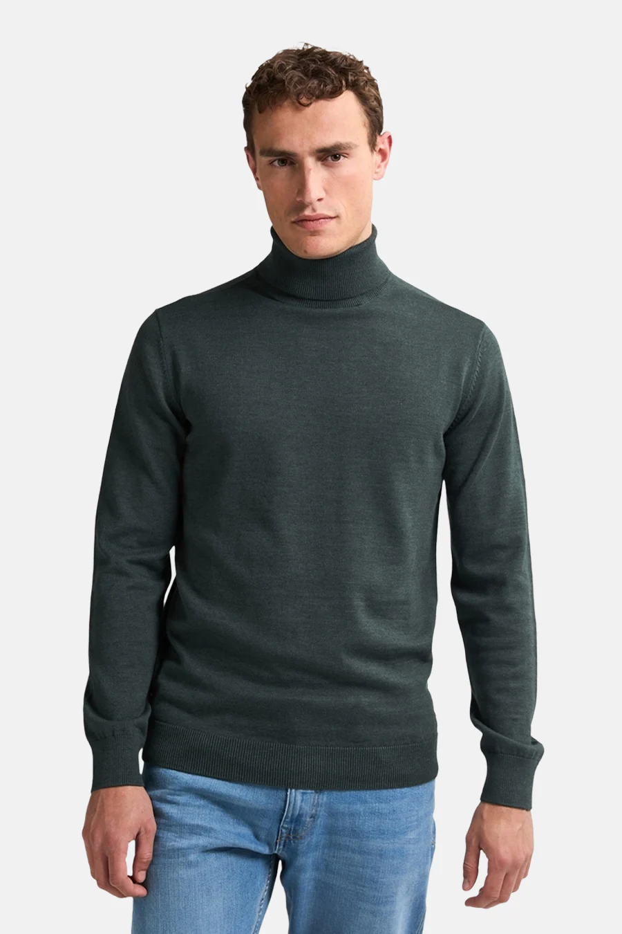 Pull met rolkraag - groen