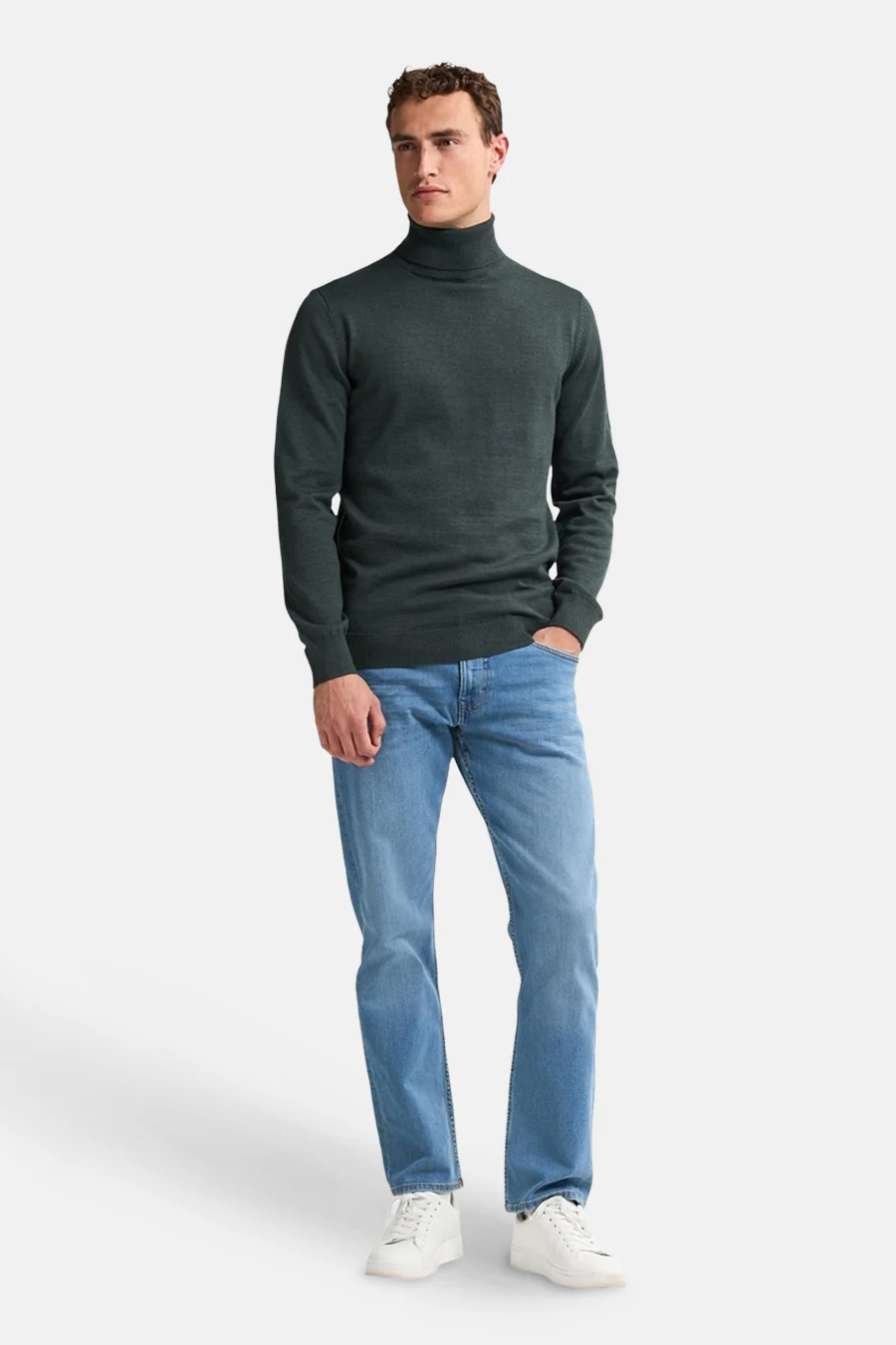 Pull met rolkraag - groen - Image 2