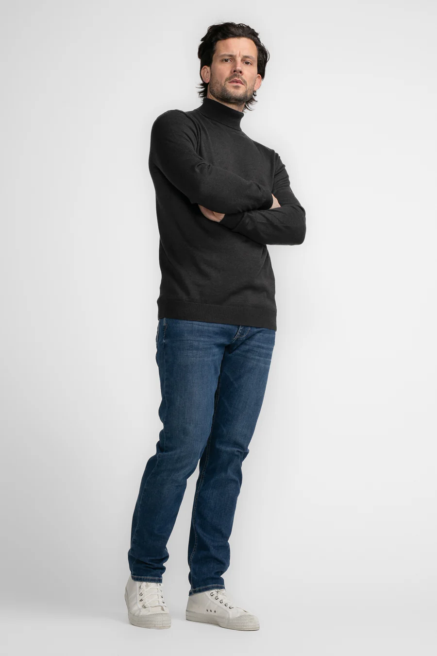 Pull met rolkraag - zwart - Image 2