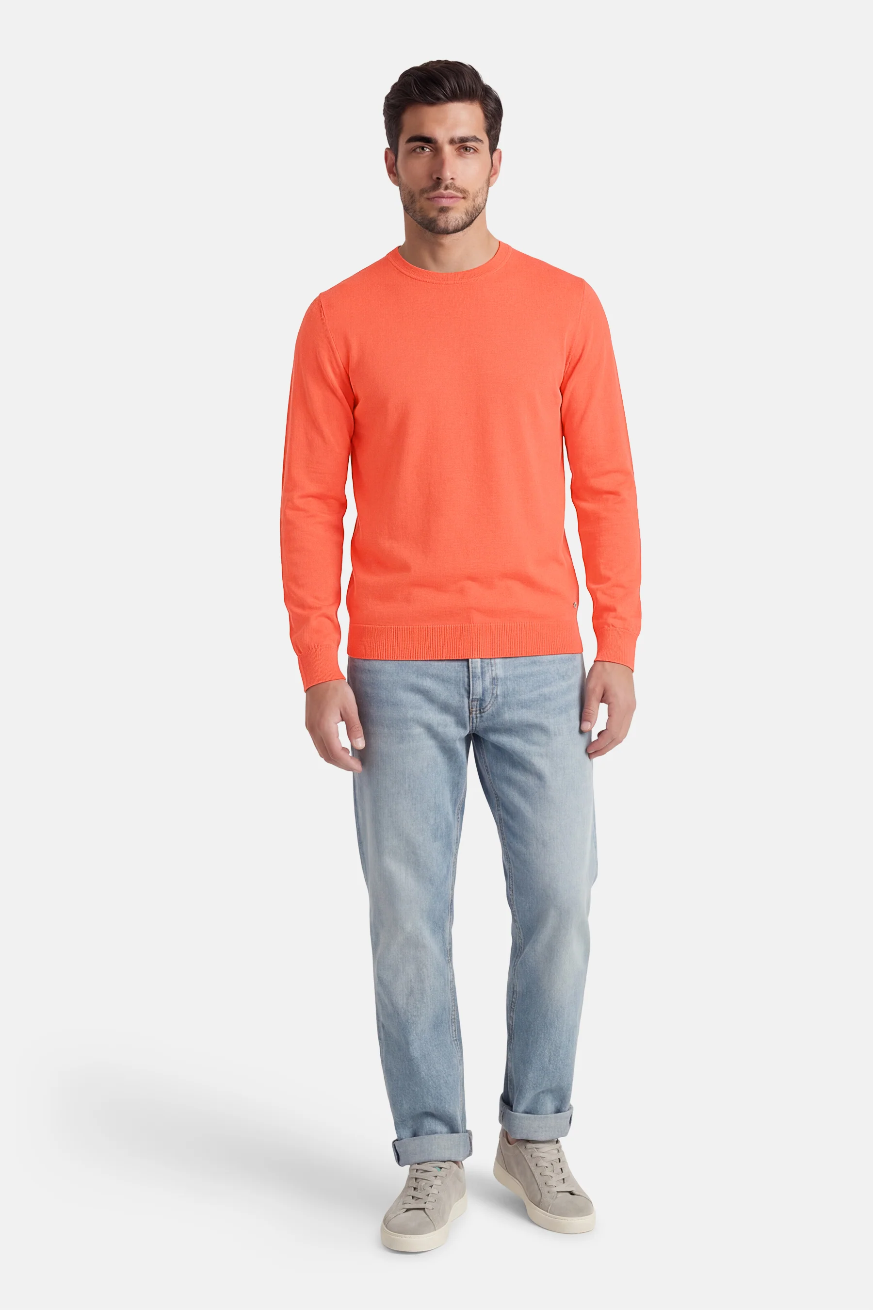 Pull met ronde hals - corail - Image 3