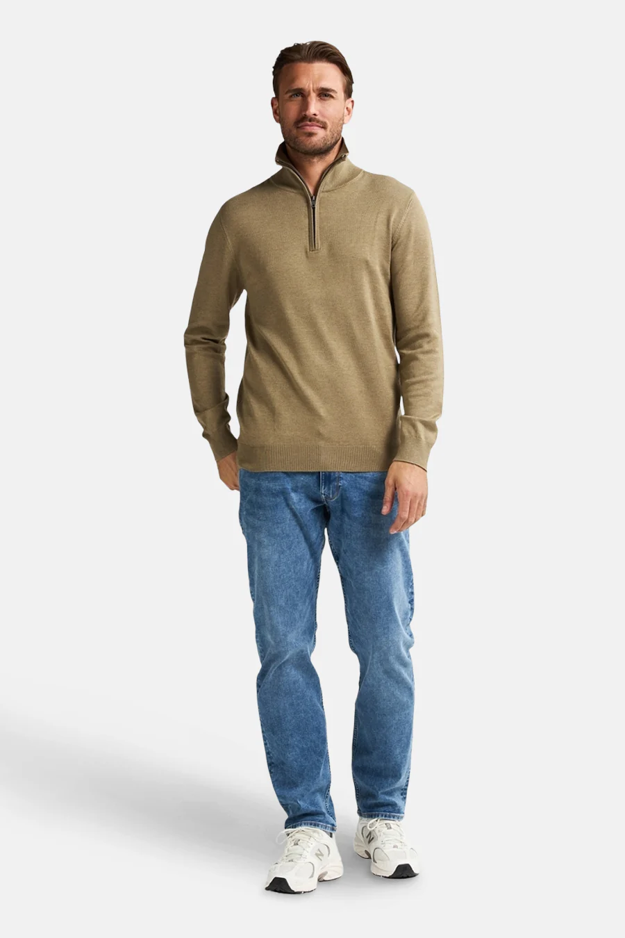 Pull met ronde hals - beige - Image 2