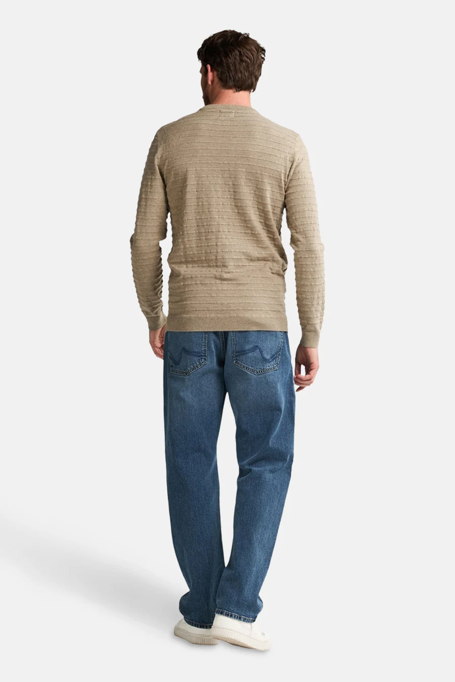 Pull met ronde hals - beige - Image 3