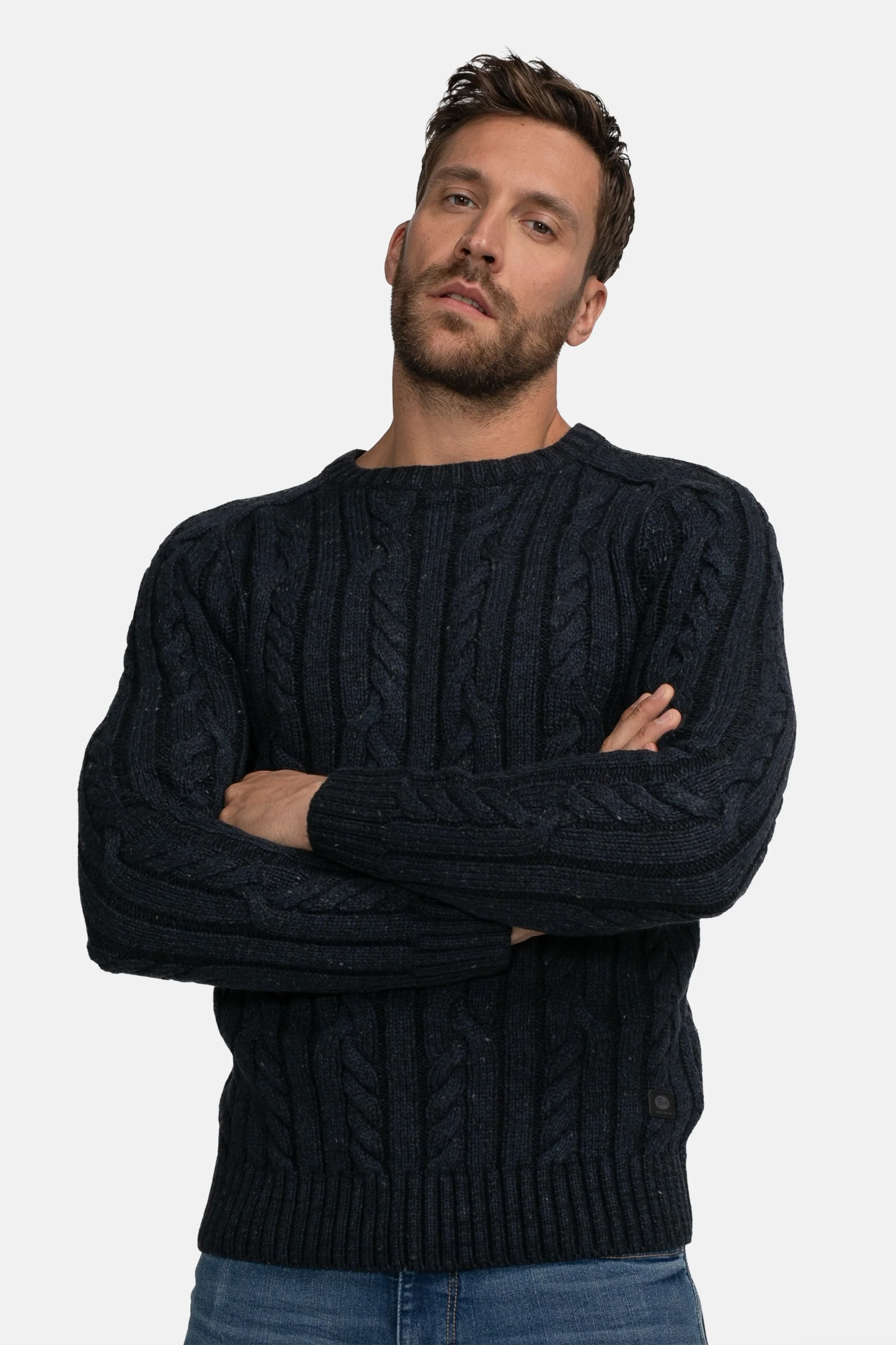 Pull met ronde hals - blauw