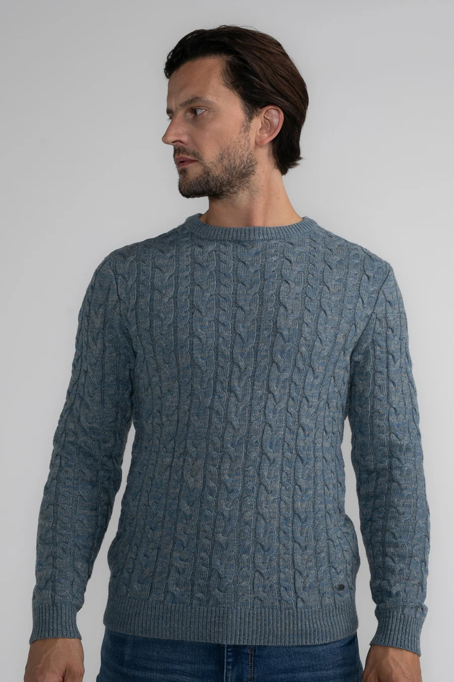Pull met ronde hals - blauw