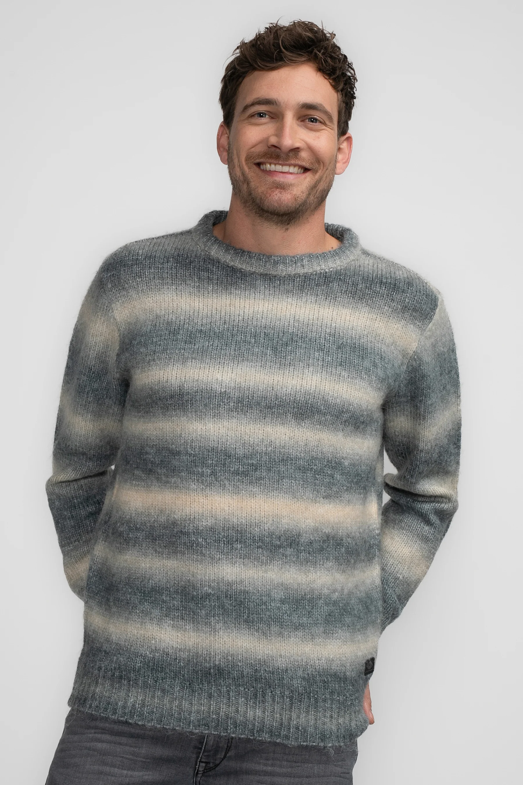 Pull met ronde hals - blauw