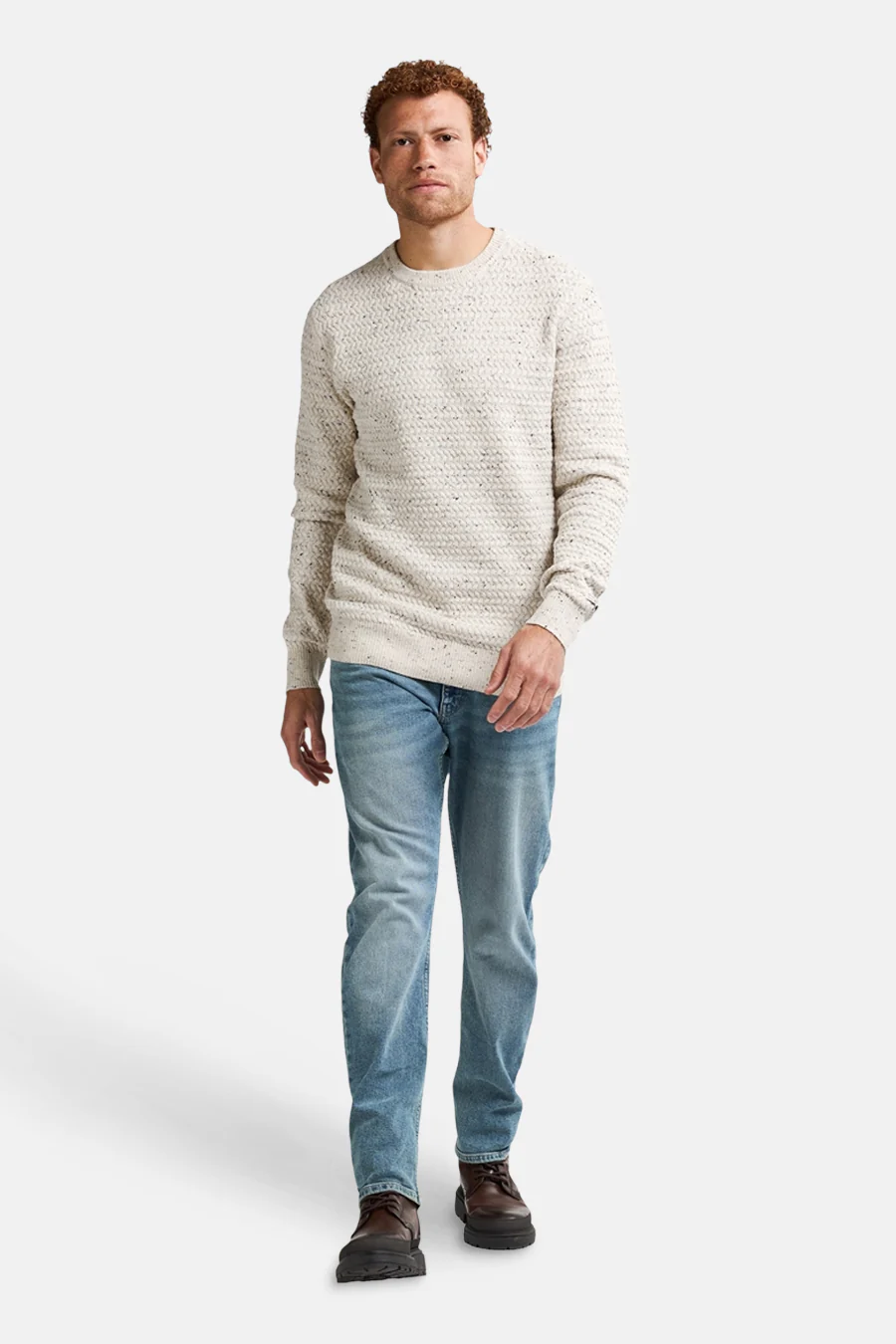 Pull met ronde hals - ecru - Image 2