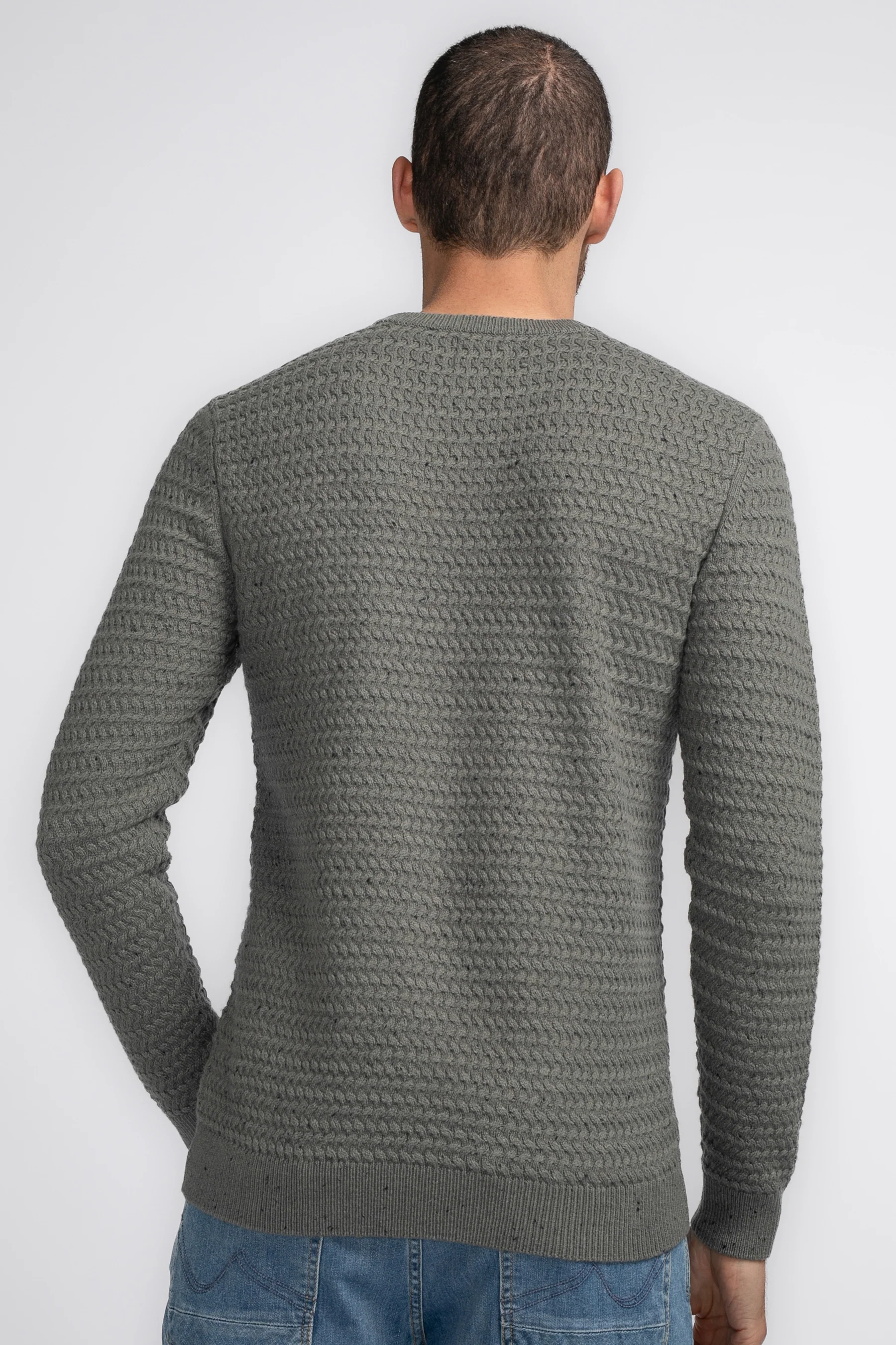 Pull met ronde hals - groen - Image 7