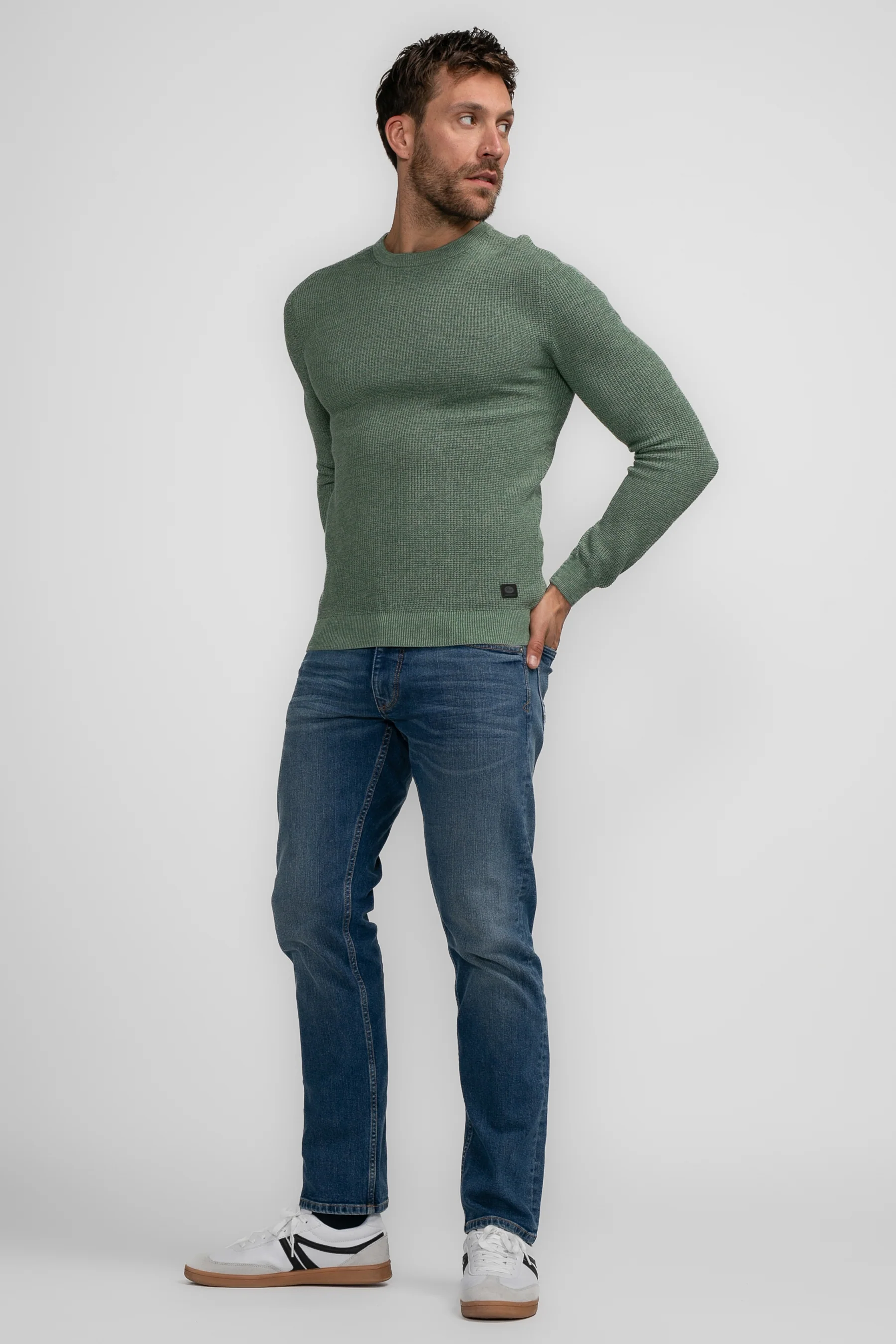 Pull met ronde hals - groen - Image 2