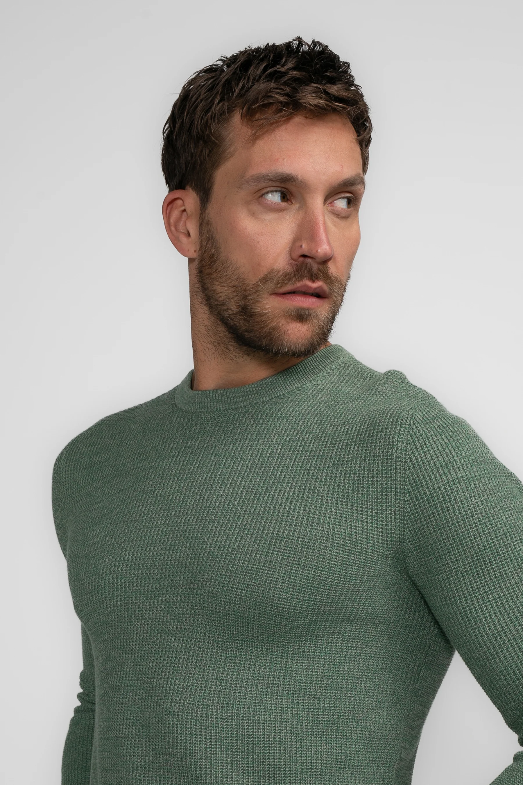 Pull met ronde hals - groen - Image 6