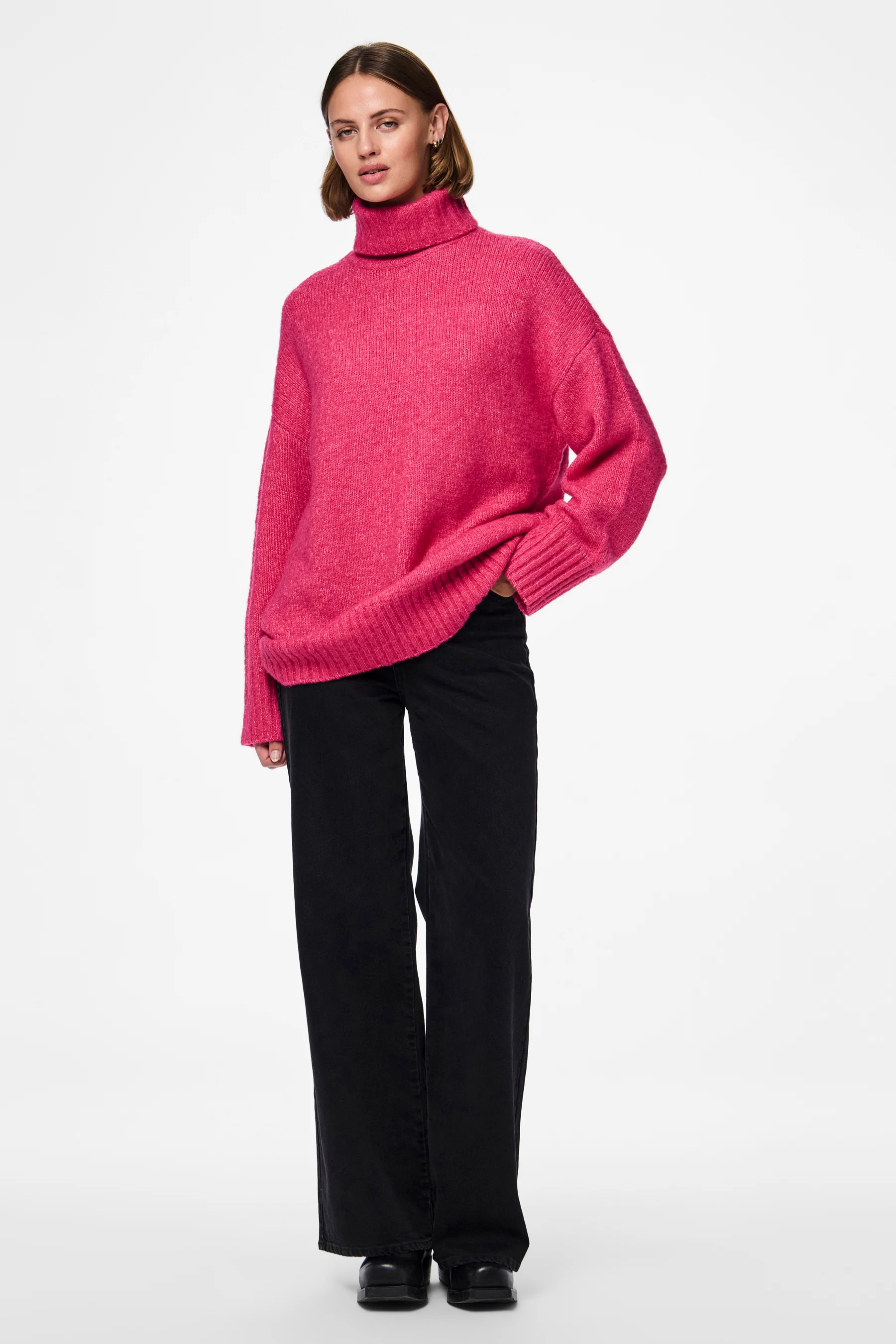 Pull met rolkraag - roze - Image 2