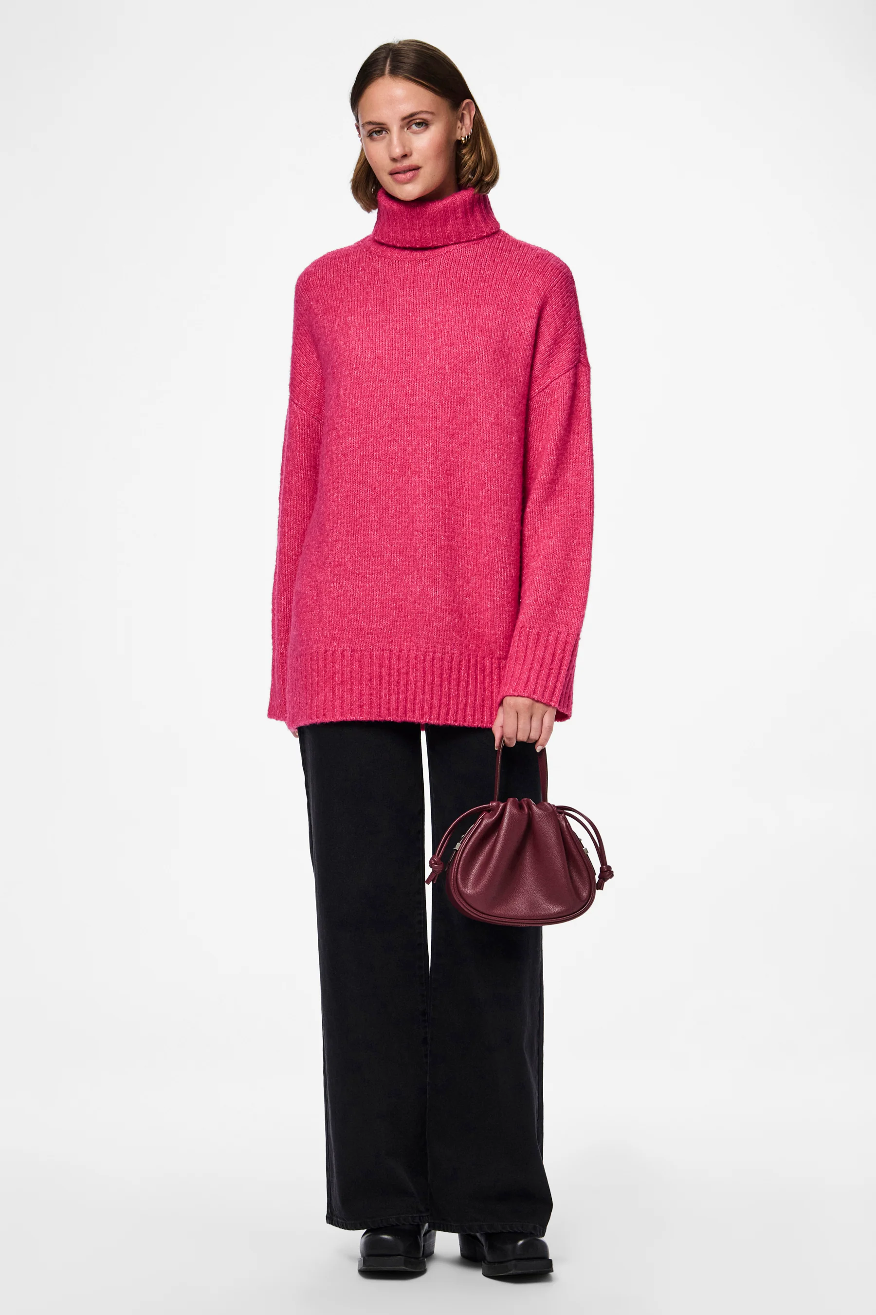 Pull met rolkraag - roze - Image 5