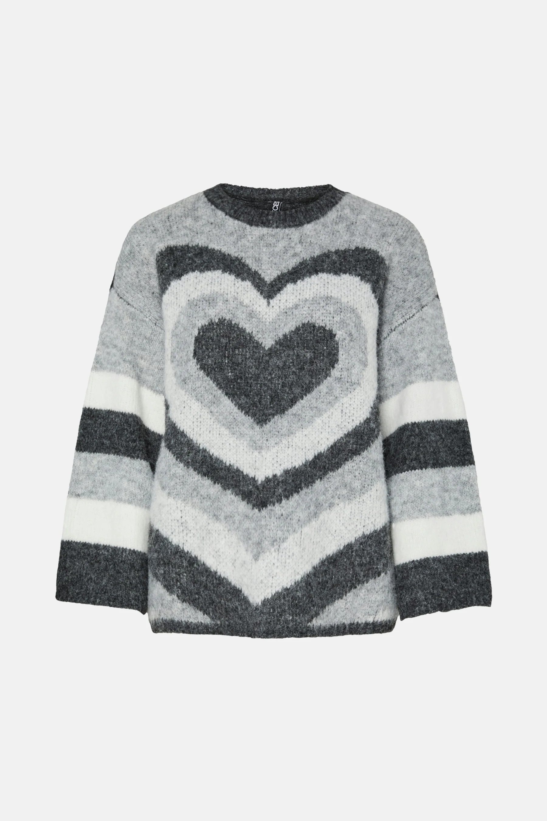 Pull met ronde hals - grijs