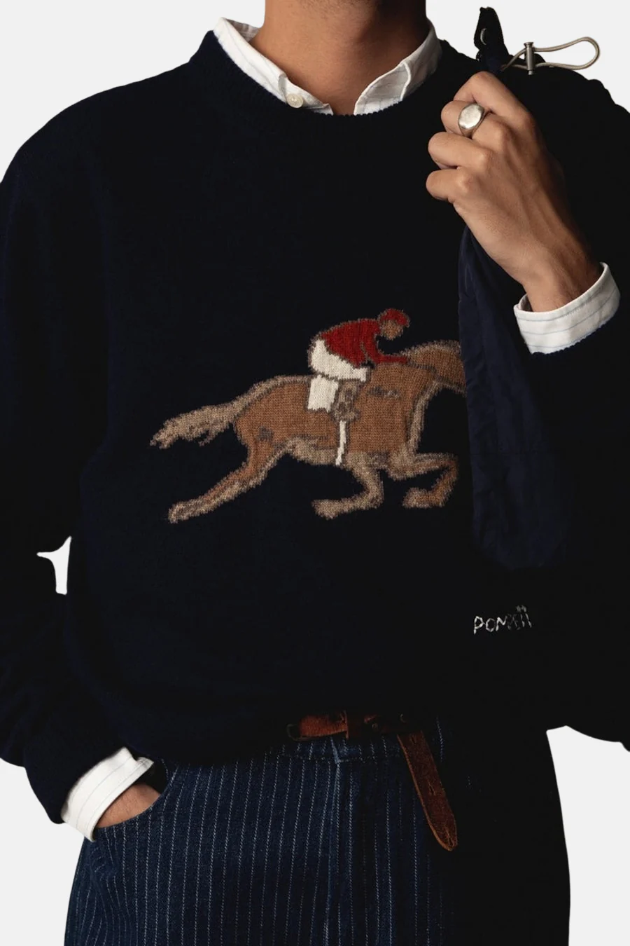 Pull met ronde hals - blauw