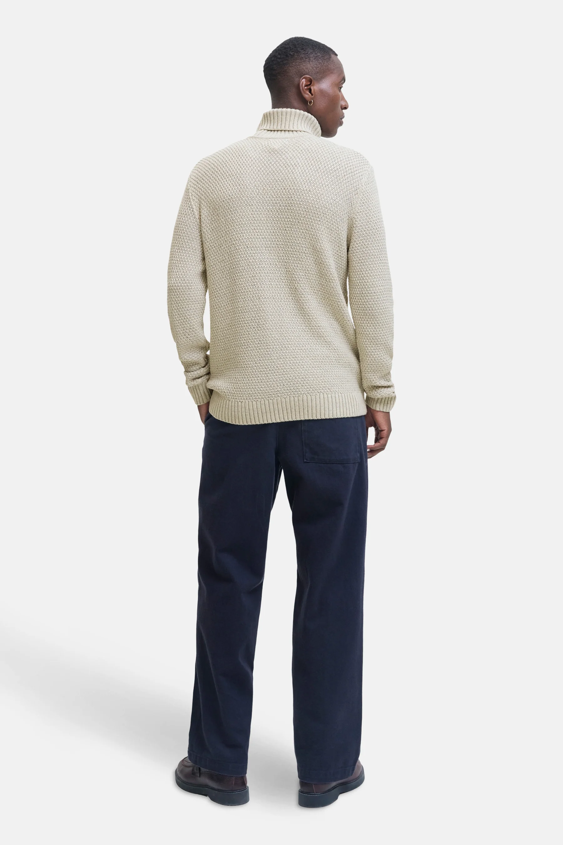 Pull met rolkraag - beige - Image 3