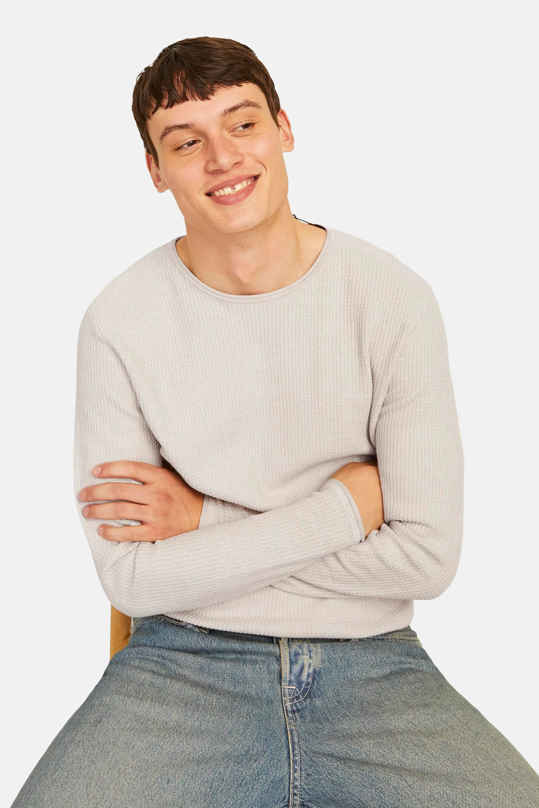 Pull met ronde hals - beige - Image 6