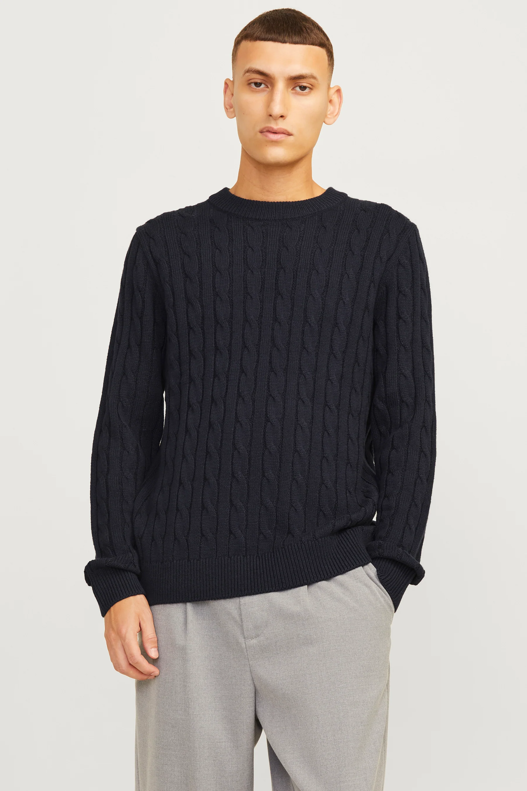 Pull met ronde hals - blauw