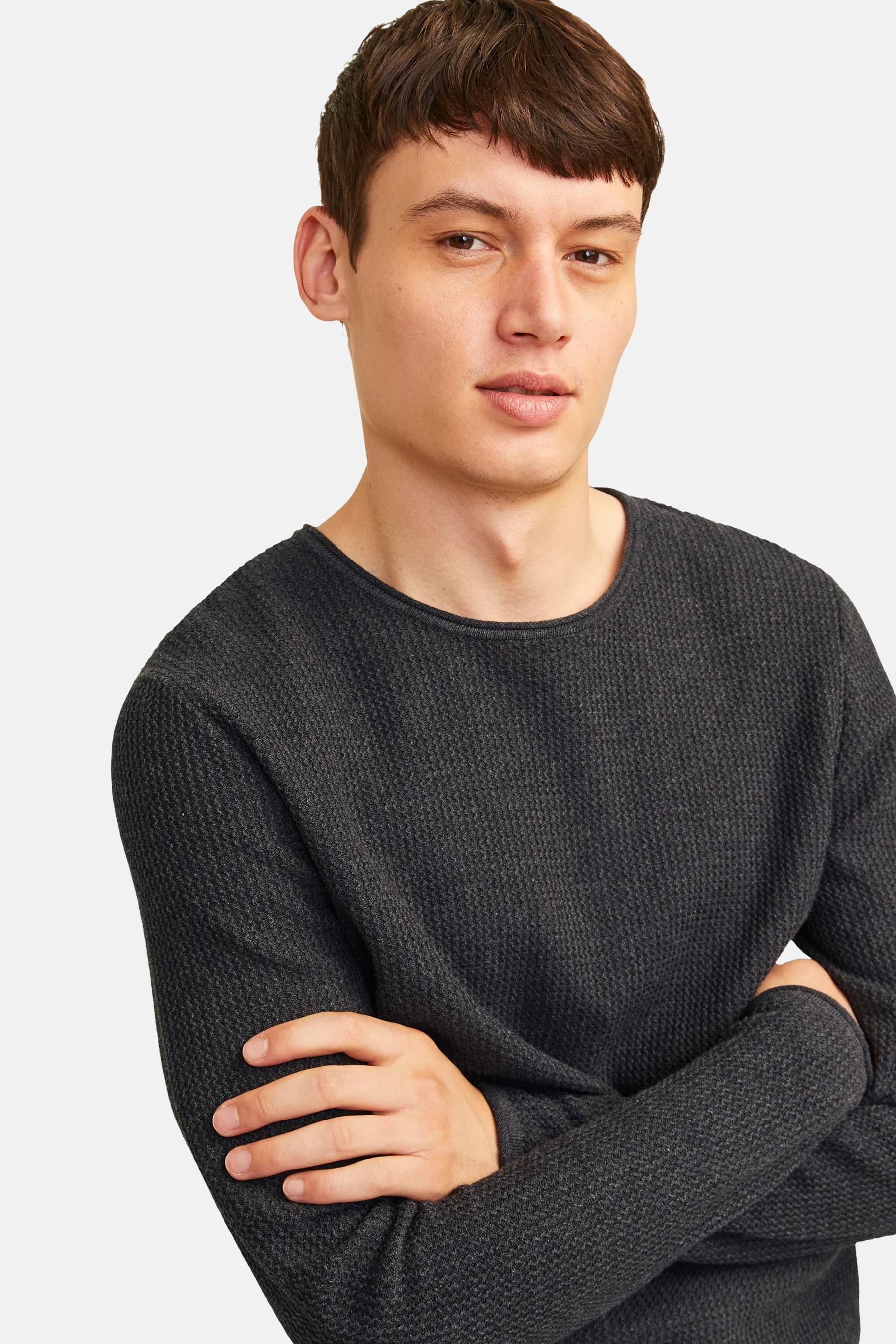 Pull met ronde hals - grijs - Image 6